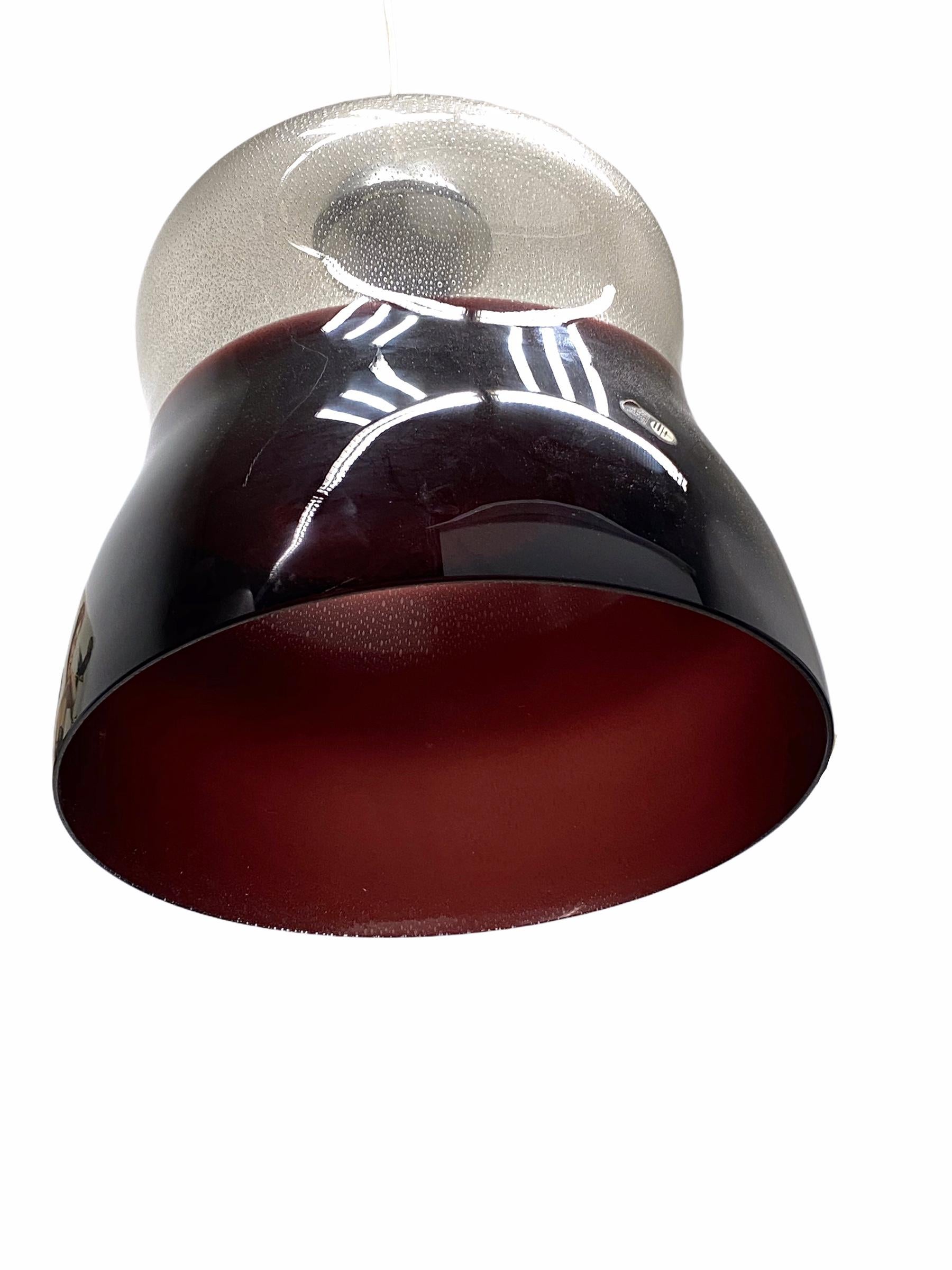 Mid-20th Century Organic Bell Pendant Light Fixture by Carlo Nason for Mazzega, Italy