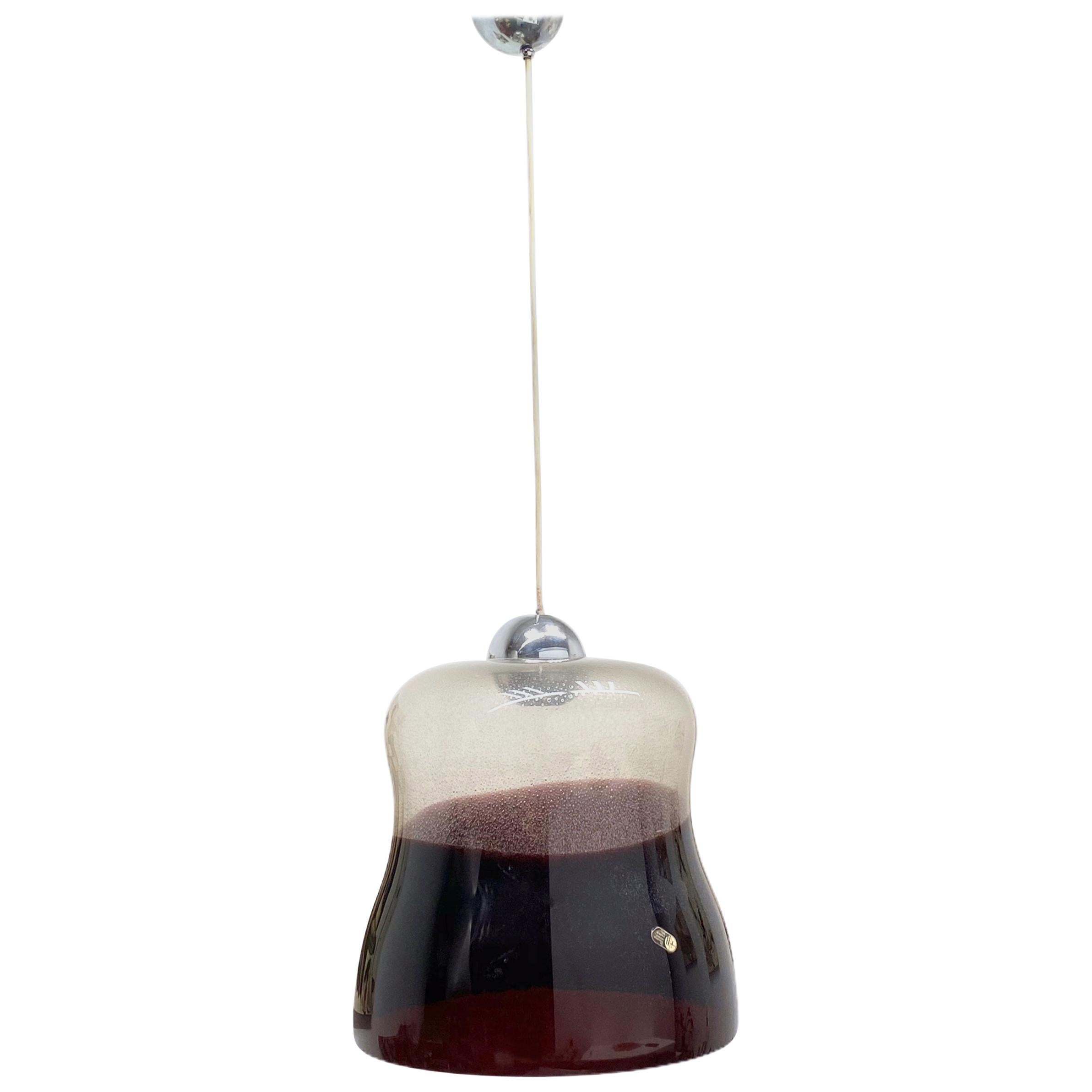 Organic Bell Pendant Light Fixture by Carlo Nason for Mazzega, Italy