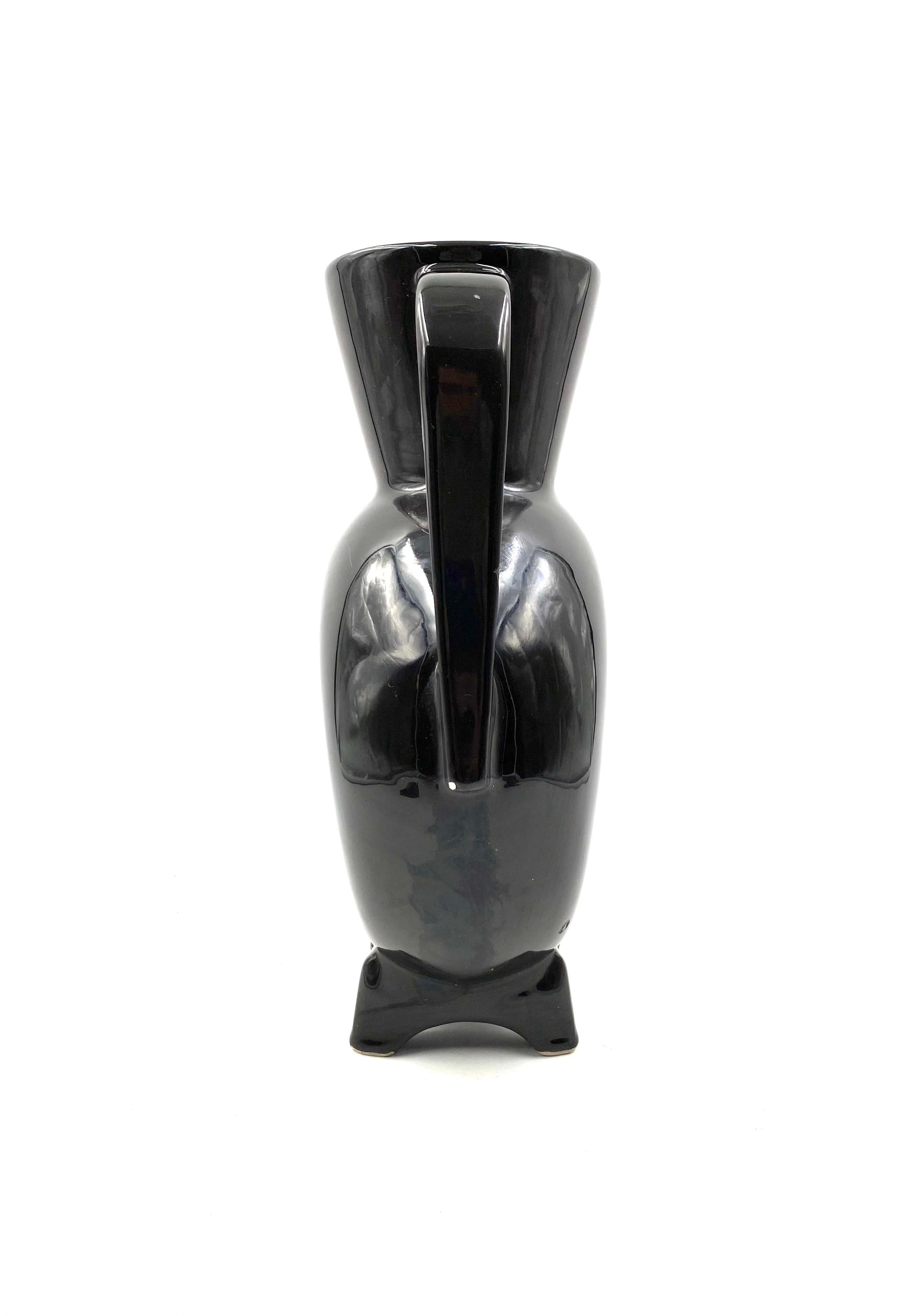 Organic Black Ceramic Vase, France, 1970s For Sale 5