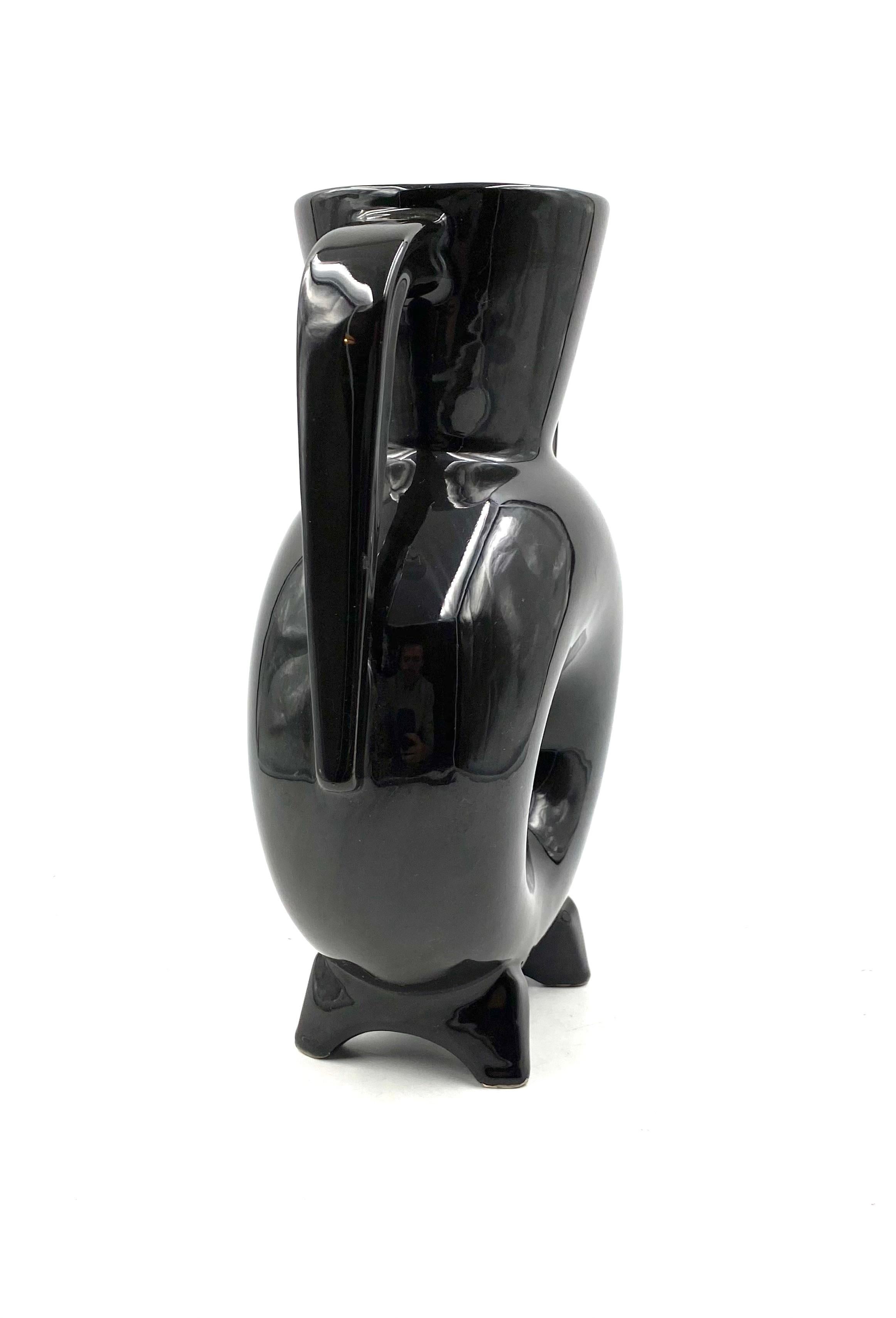Organic Black Ceramic Vase, France, 1970s For Sale 10