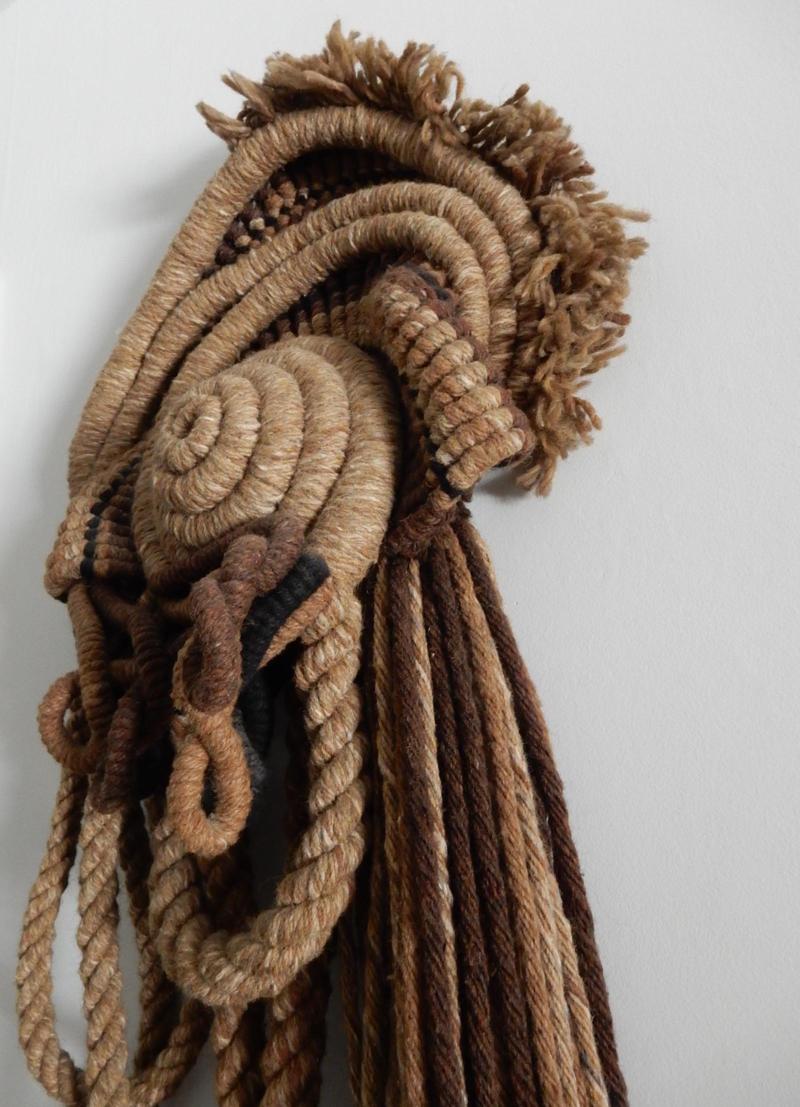 Organic Braided Wool Textile Wall Art Sculpture In Good Condition In Las Vegas, NV
