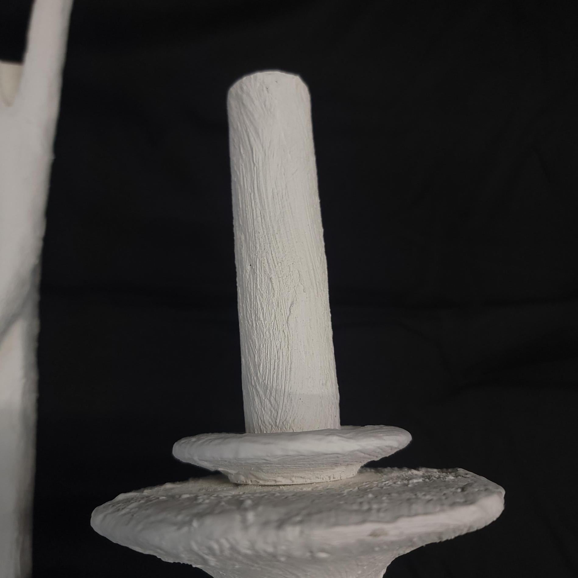 Plaster Organic Branch Design with Dual Candle Lights For Sale