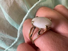 Opalring mit organischen Zweigen 14KT Größe 7