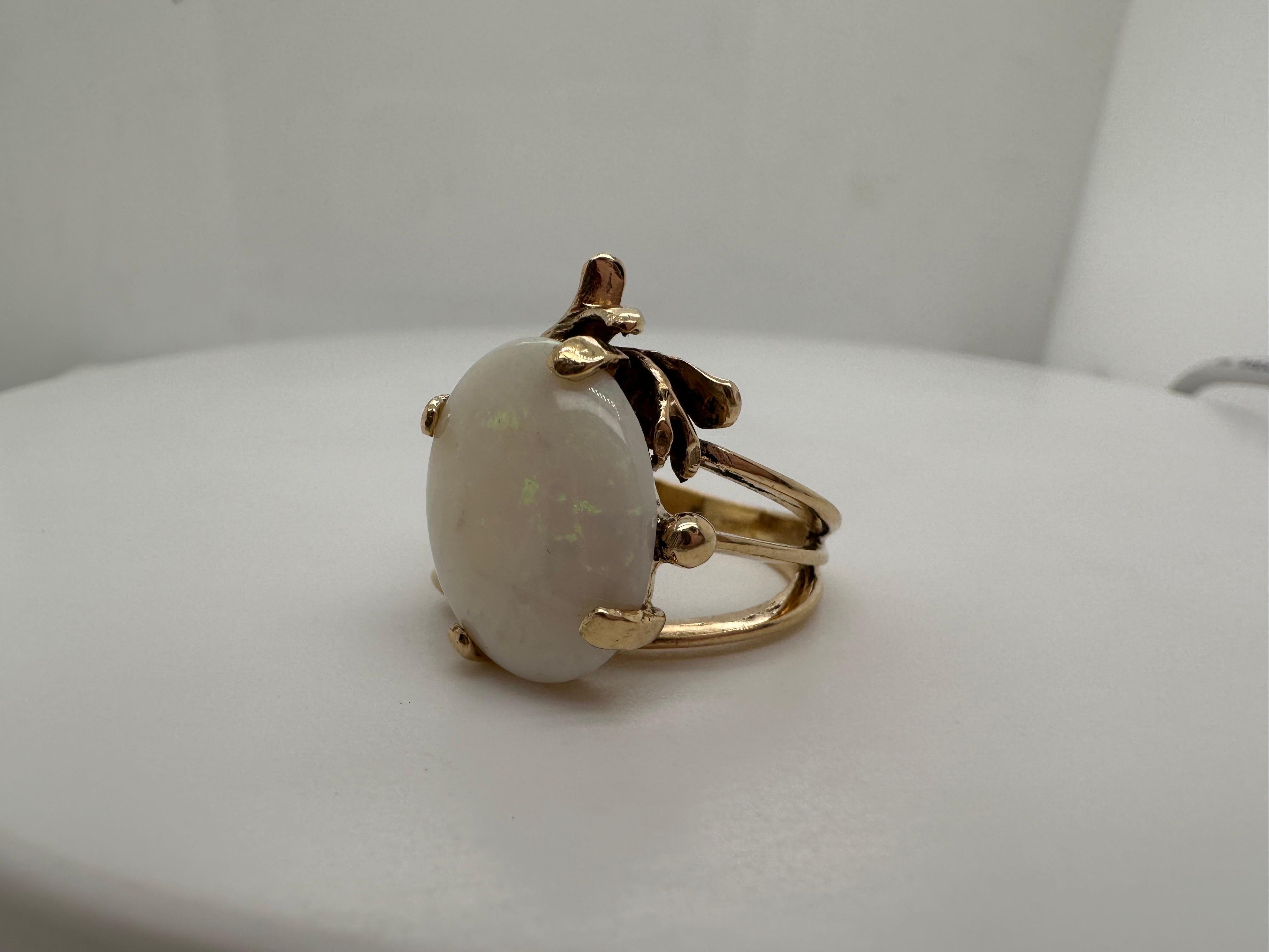 Organic Branches Opal ring 14KT size 7 For Sale 3