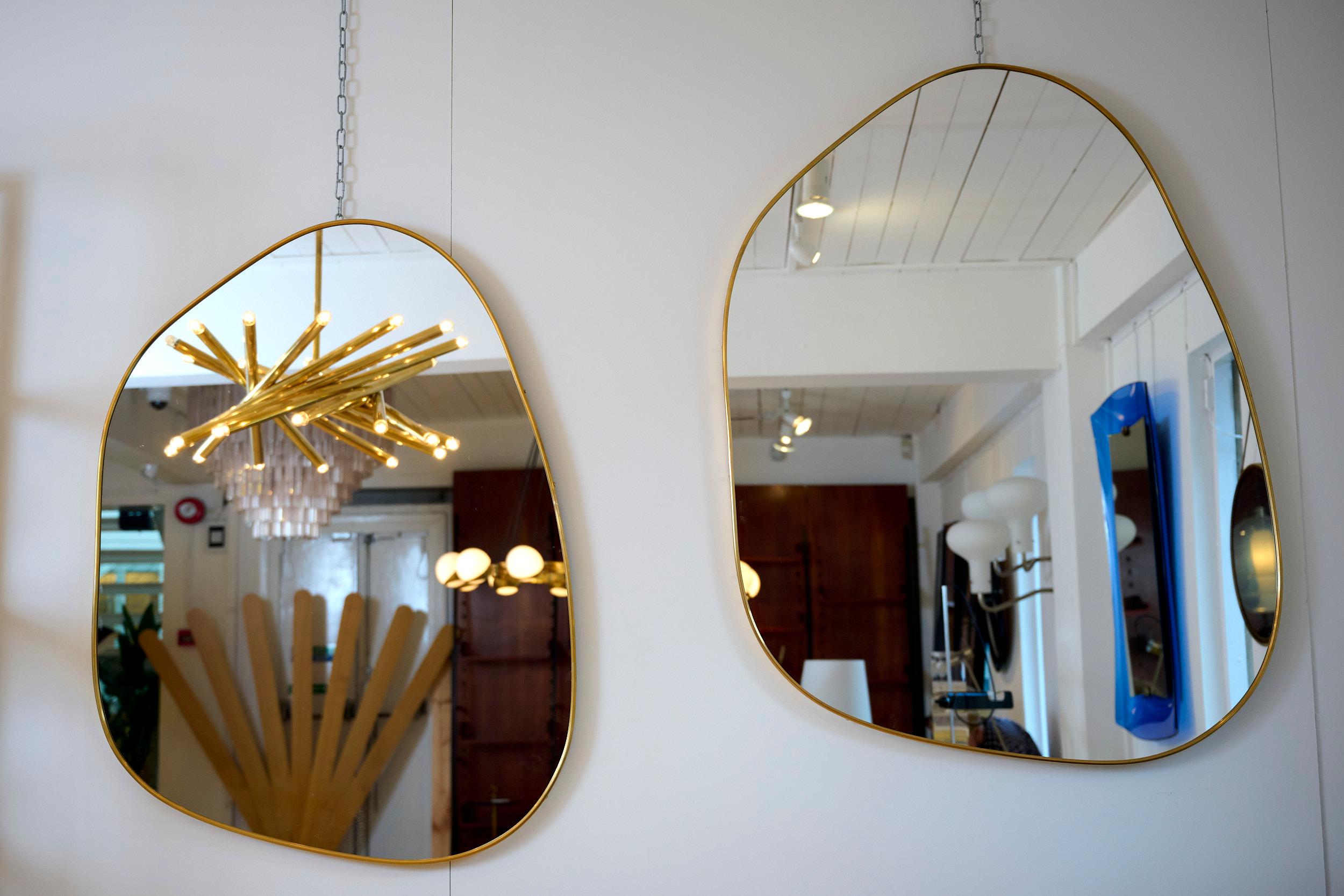 mirror with brass frame