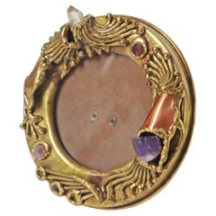 Organic brass picture frame gemstones from Tucan design, Germany 1970s
