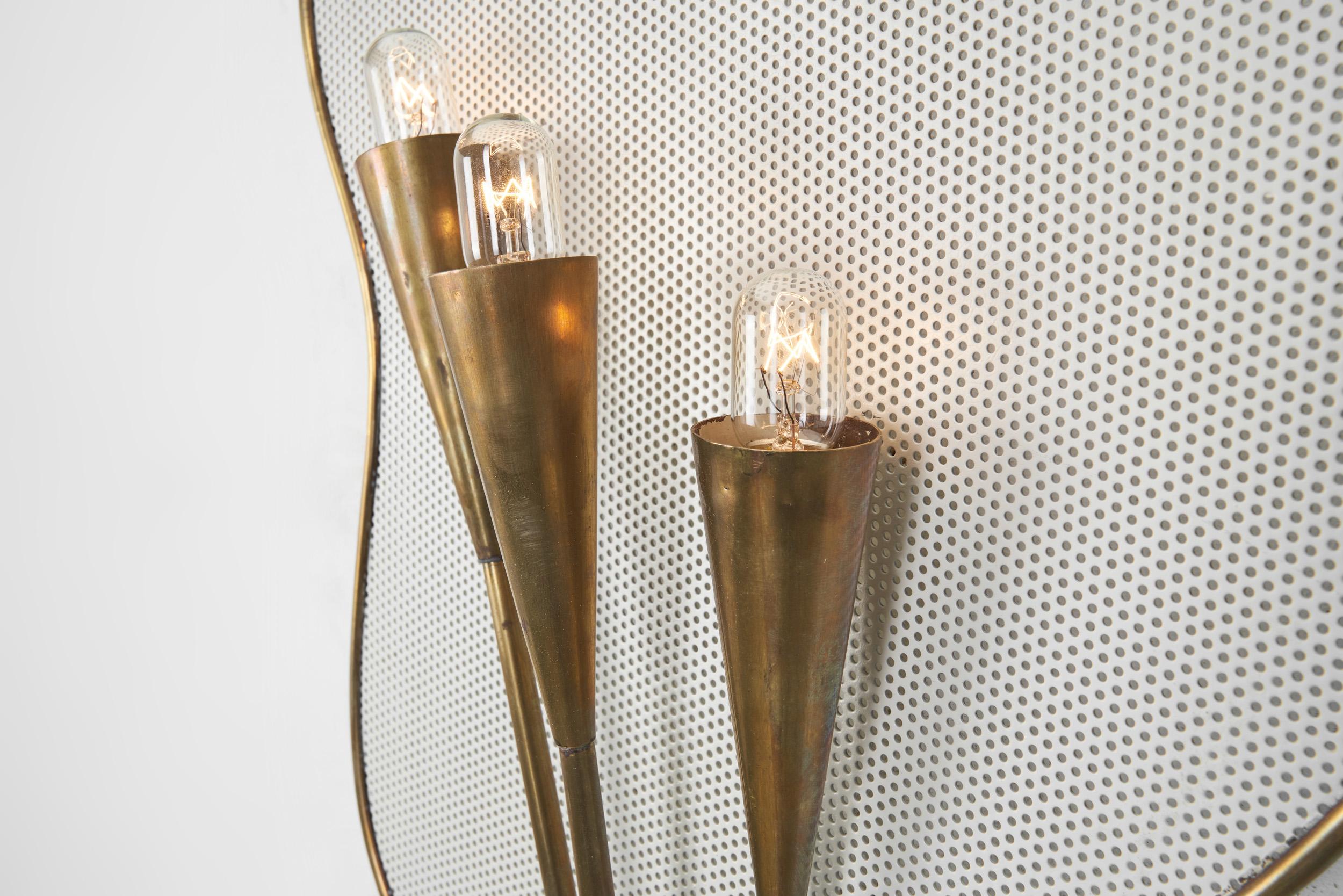 Organic Brass Wall Lamp Attributed to Jacques Biny, France 1960s For Sale 8