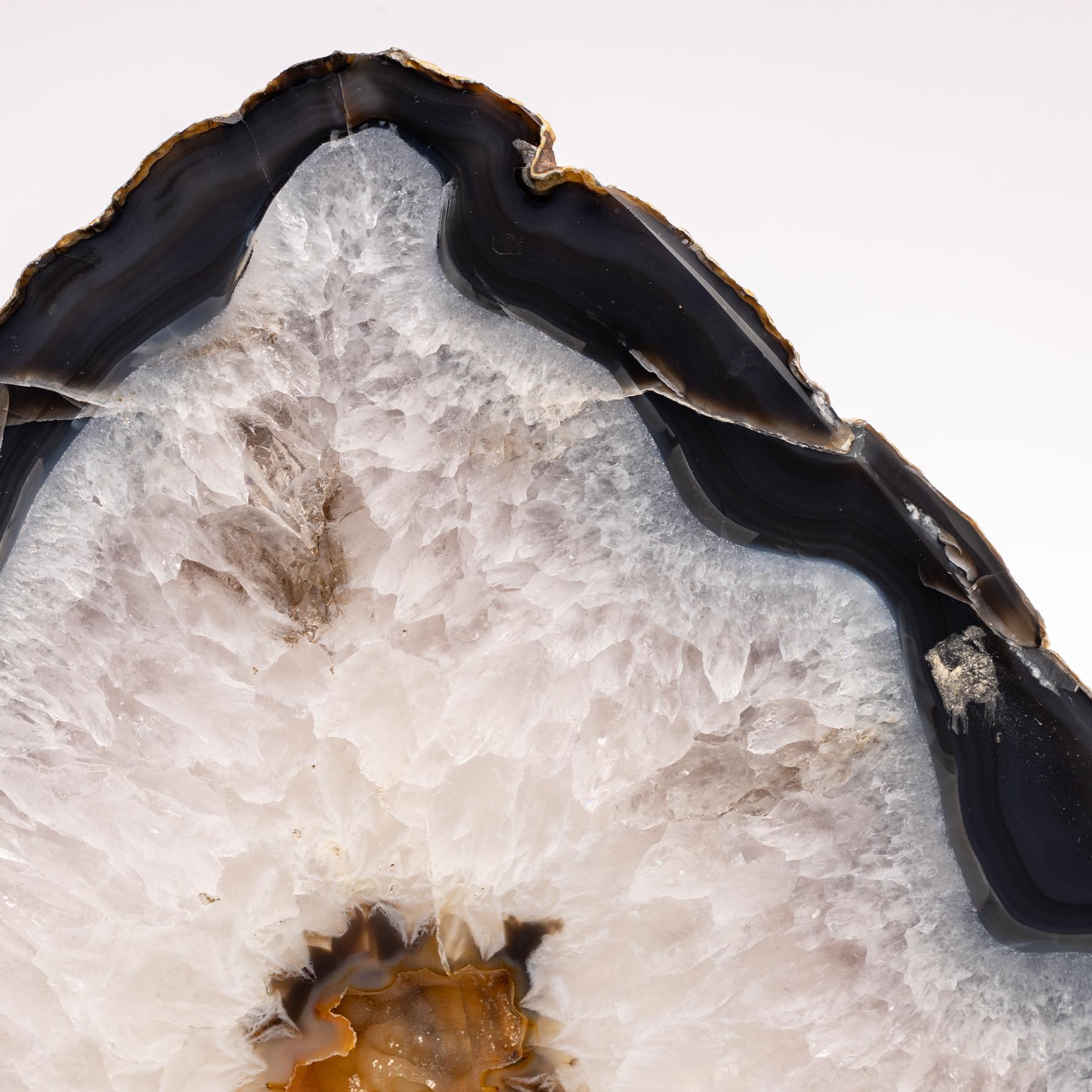Organic Brazilian Shape Agate Slab on a Custom Acrylic Stand For Sale 1
