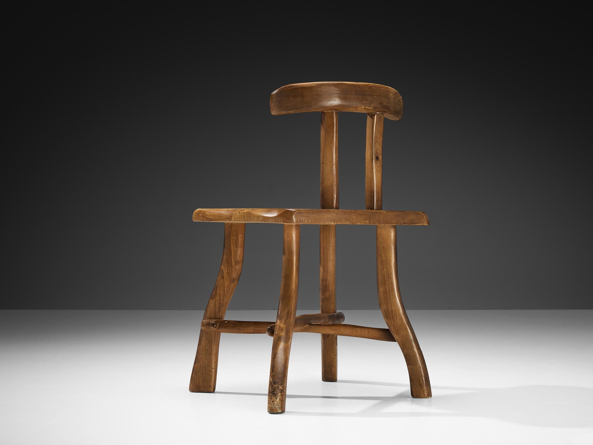 Fauteuil brutaliste organique en érable Bon état - En vente à Waalwijk, NL