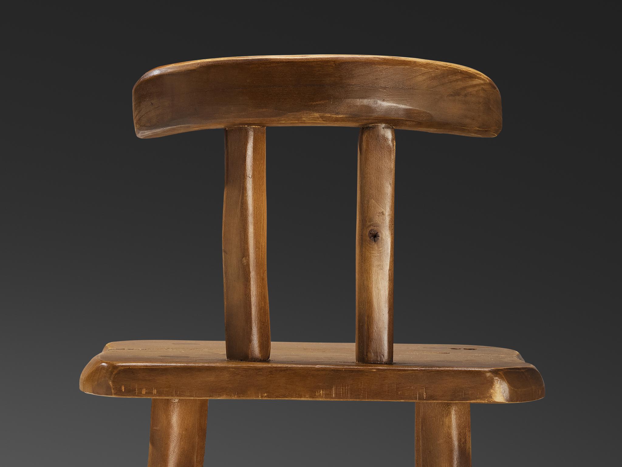 Milieu du XXe siècle Fauteuil brutaliste organique en érable en vente