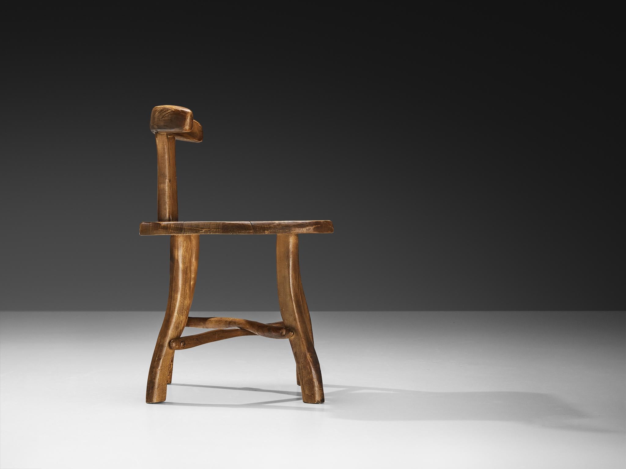 Érable Fauteuil brutaliste organique en érable en vente
