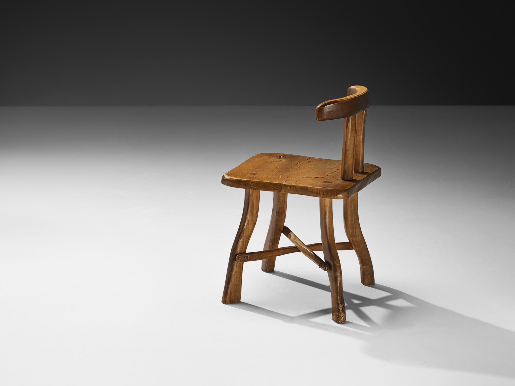 Fauteuil brutaliste organique en érable en vente 1
