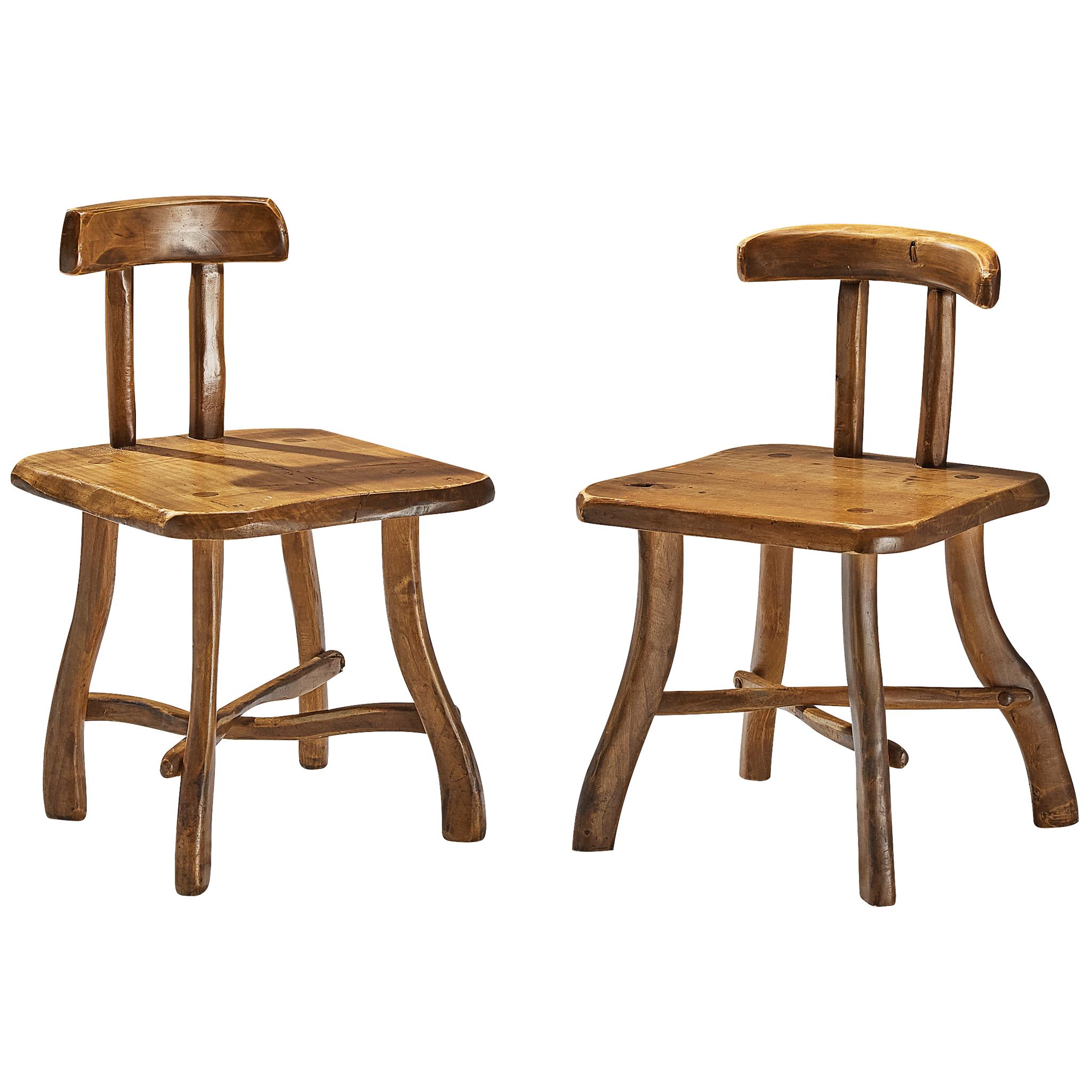 Mid-Century Modern Organic Brutalist Chairs in Maple For Sale
