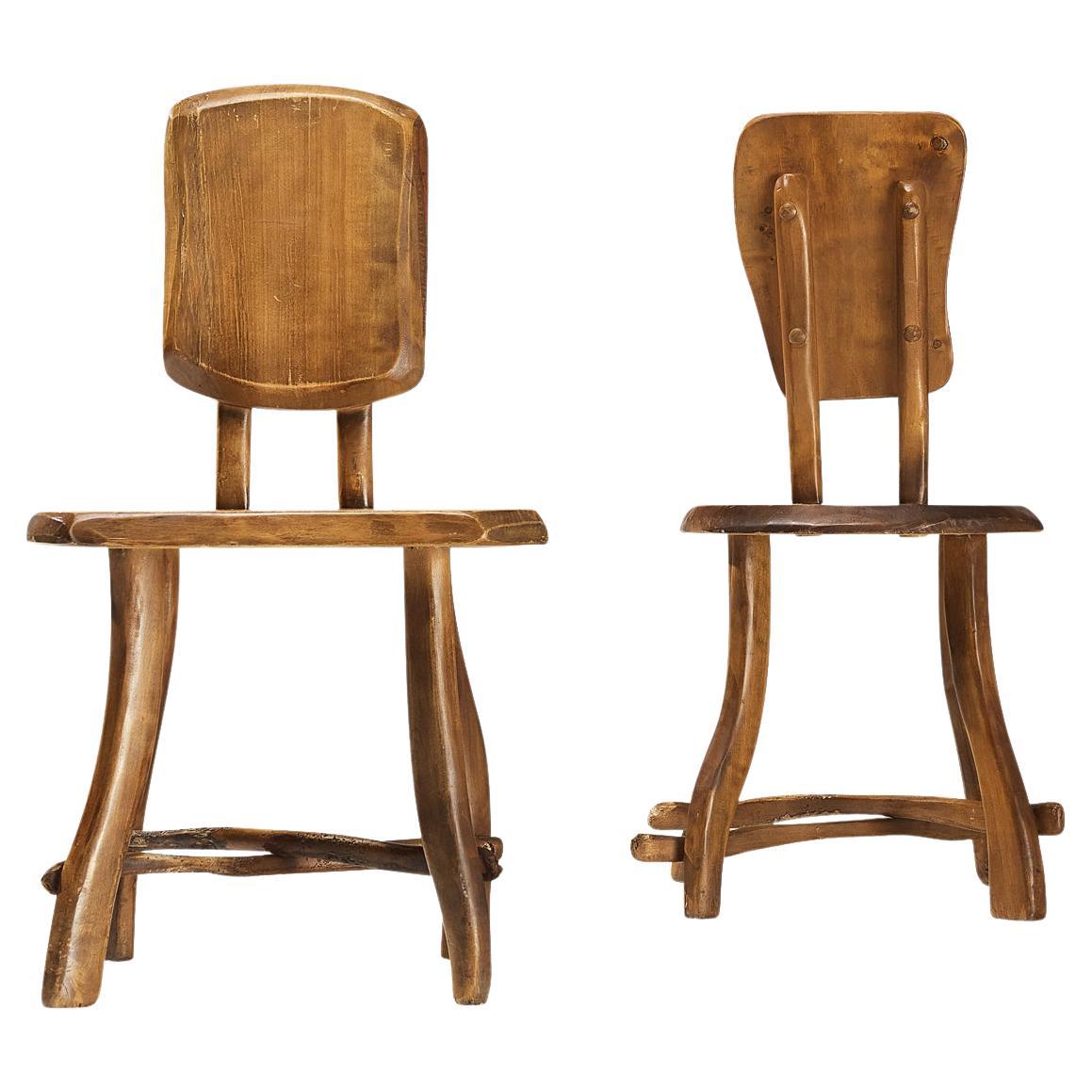 Organic Brutalist Chairs in Maple 