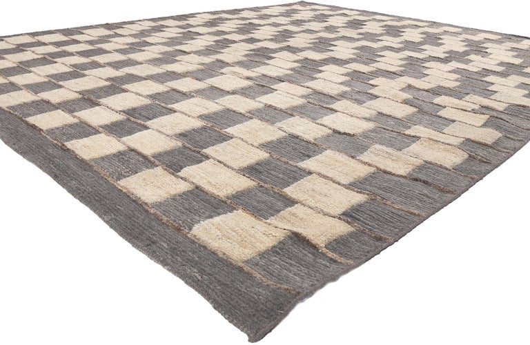 Organic Brutalist Moroccan Textured Rug Neutral Earth-Tones For Sale at ...