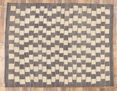 Organic Brutalist Moroccan Textured Rug Neutral Earth-Tones