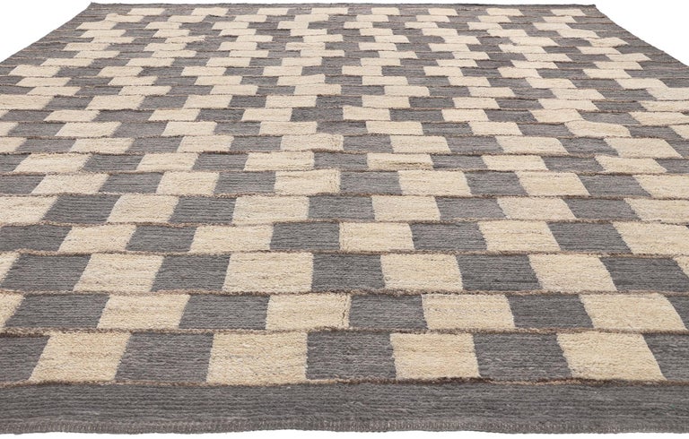 View of Organic Brutalist Moroccan Textured Rug Neutral Earth-Tones For Sale at ...
