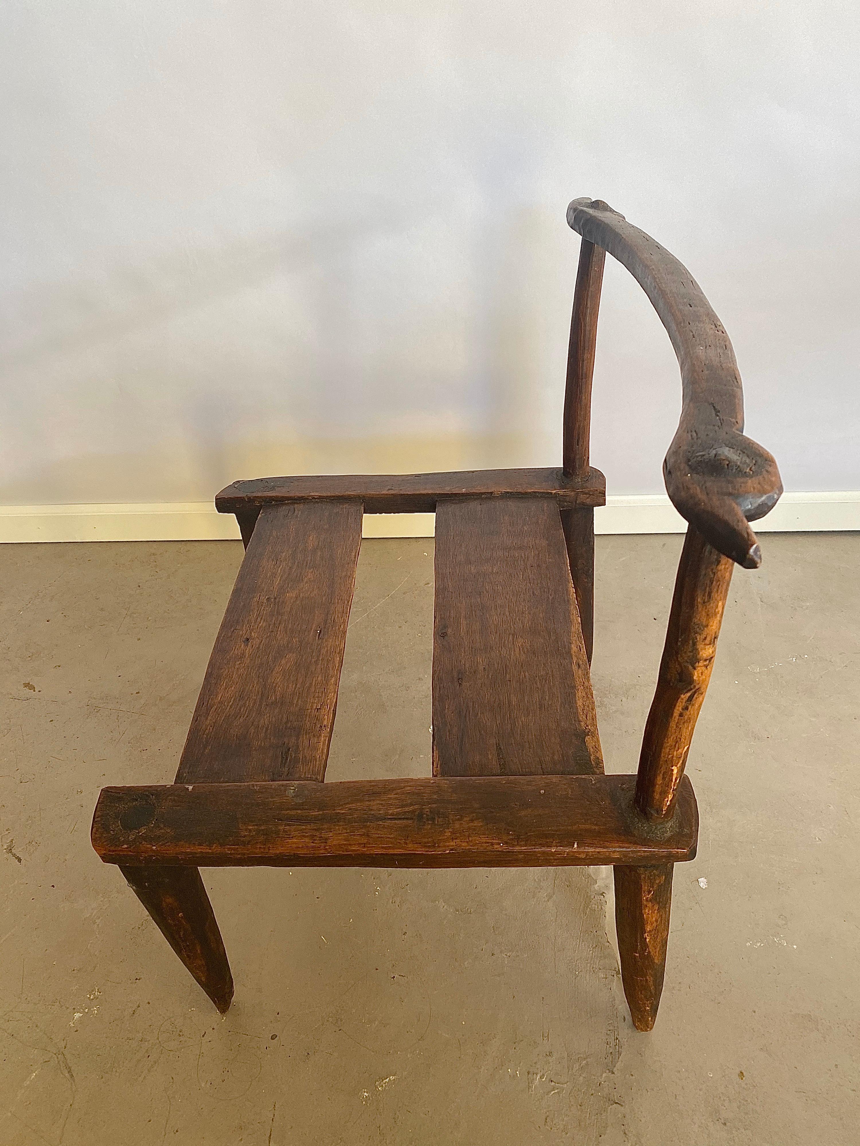 Organic Antique Yokuba or Dan People Low West African Side Chair In Good Condition In Amsterdam, NL
