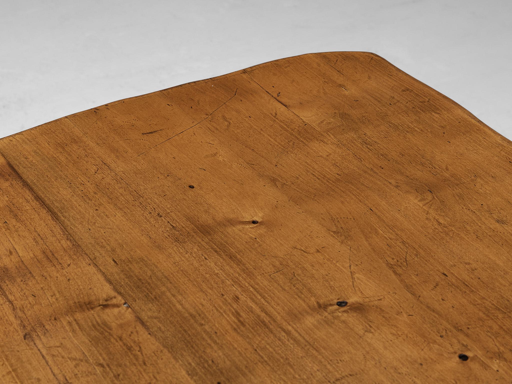 European Organic Brutalist Table in Maple  For Sale