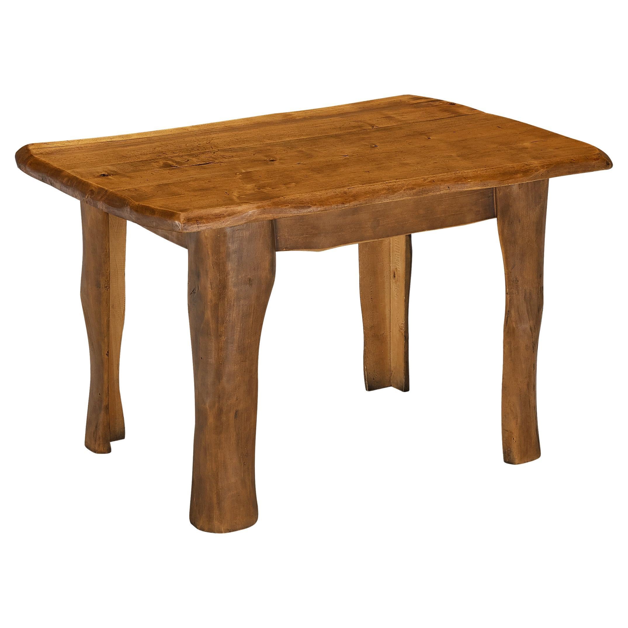 Organic Brutalist Table in Maple  For Sale