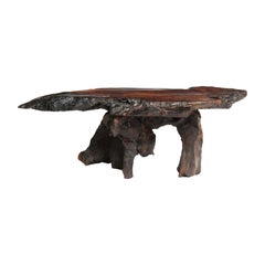 Vintage Organic Burl Redwood Low Table from USA