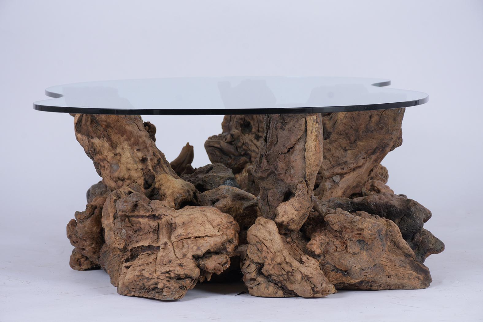 Early 20th Century Organic Walnut Wood Coffee Table