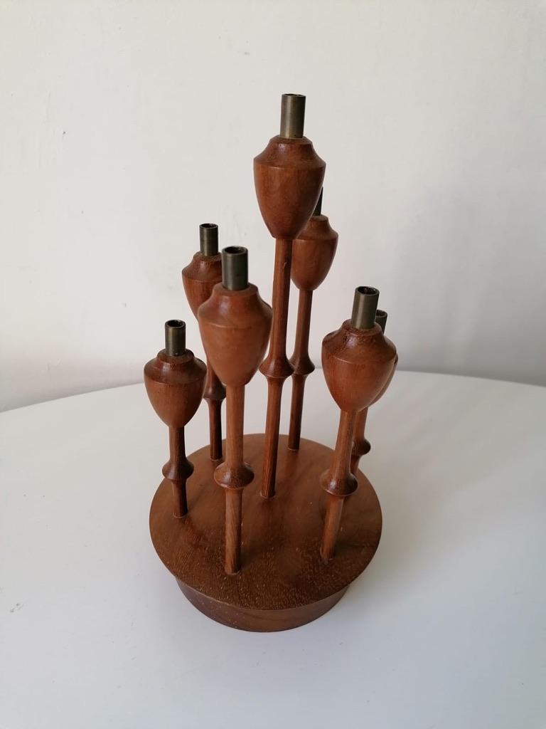 Sculptural organic candlesticks designed and produced in Sweden in the 1960s.