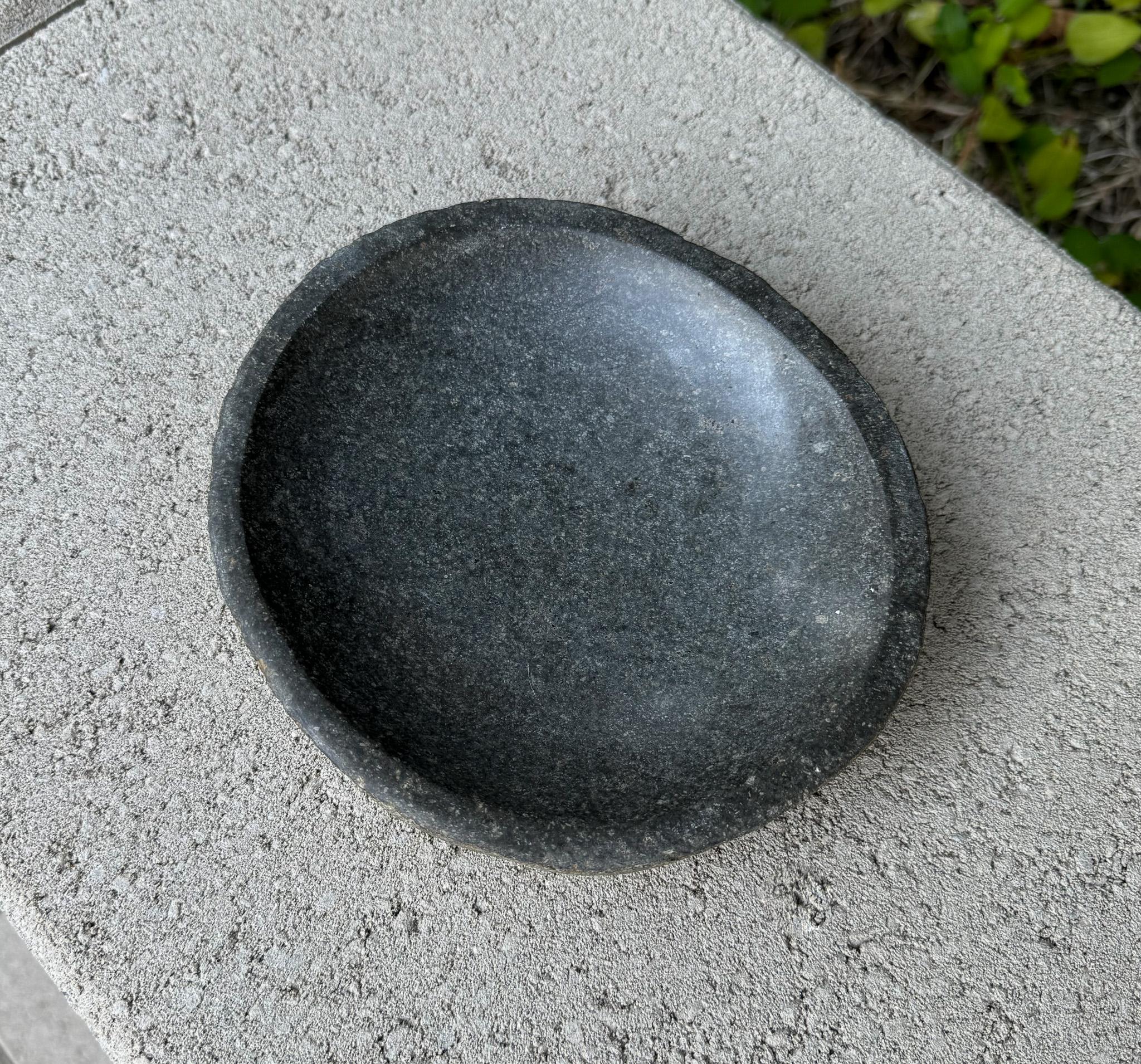 Unknown Organic Carved Natural Stone Bowl For Sale