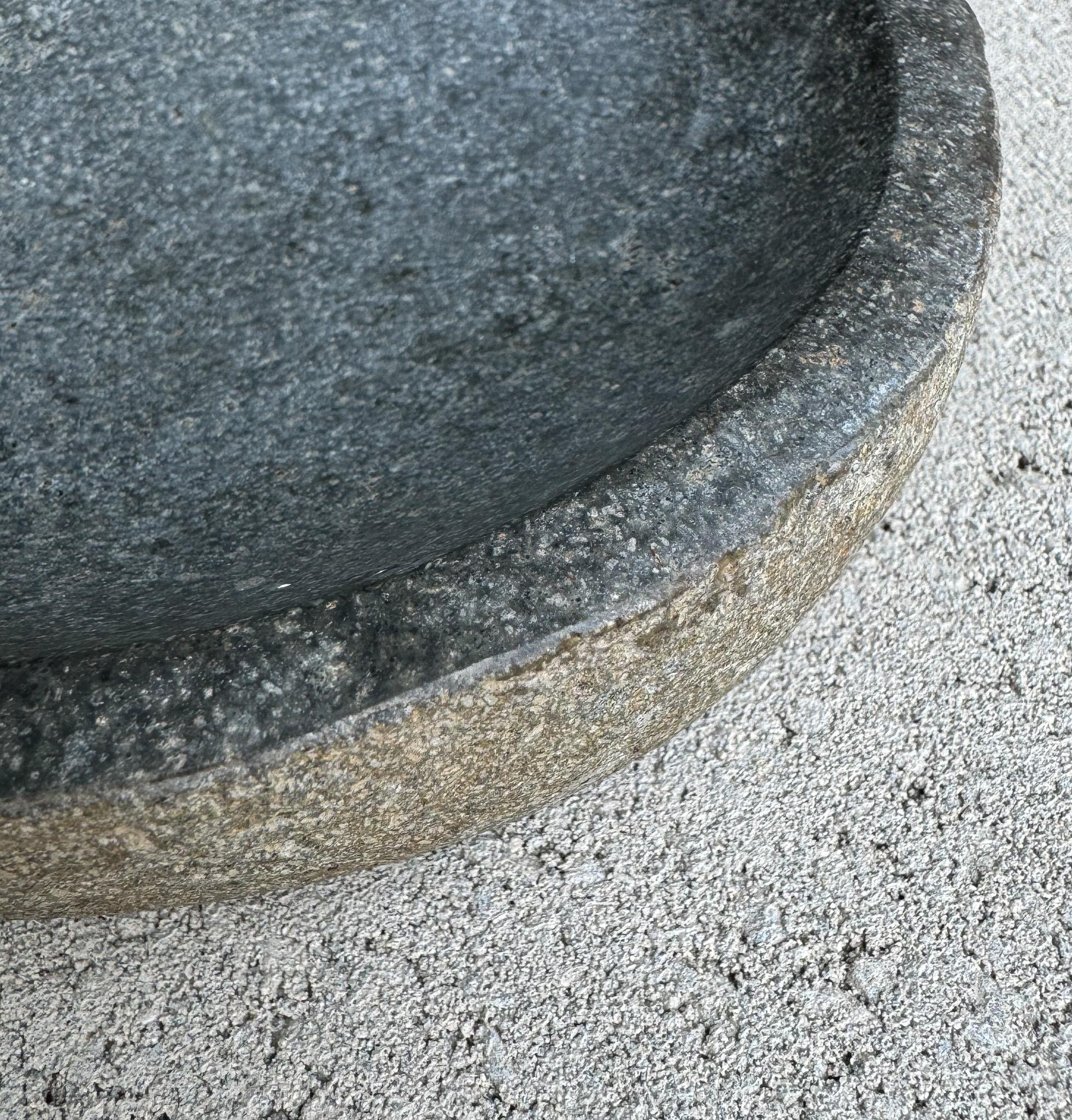 Organic Carved Natural Stone Bowl In Good Condition For Sale In San Juan Capistrano, CA
