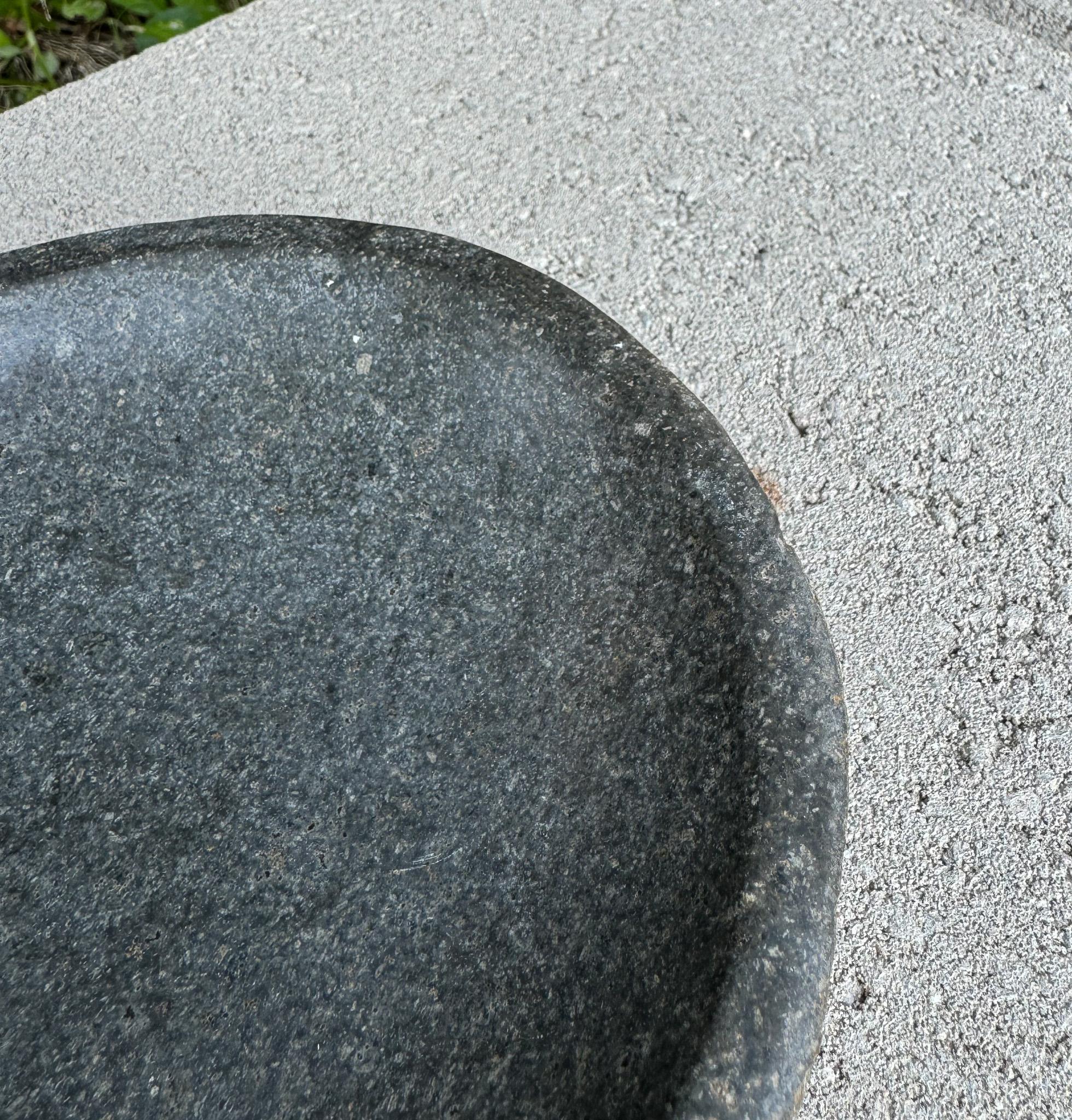 20th Century Organic Carved Natural Stone Bowl For Sale