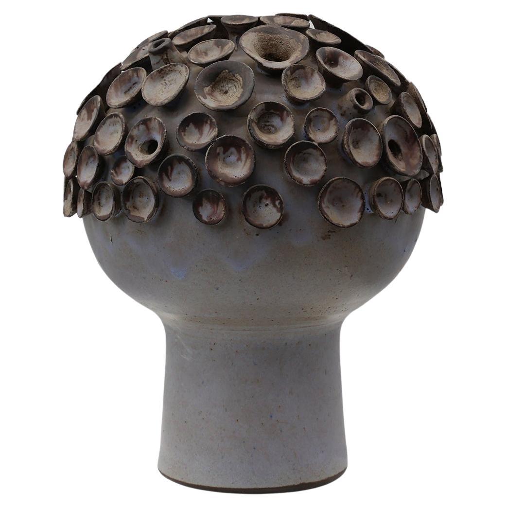 Organic ceramic “mushroom” sculpture signed EL, Belgium 1960s For Sale