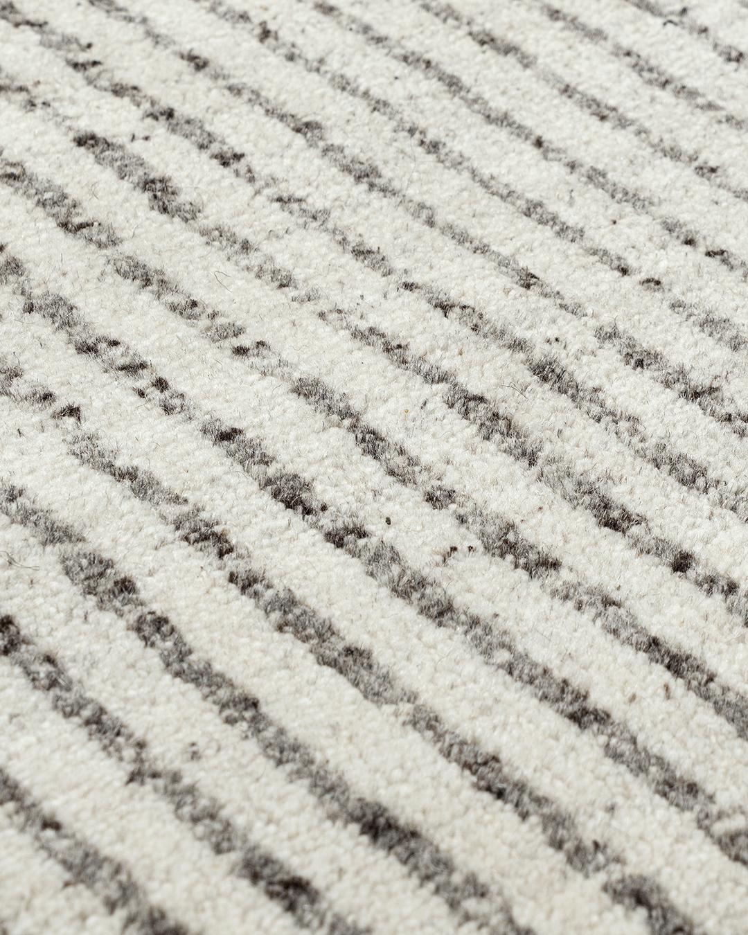 Hand-Knotted Organic Checker Contemporary Gray Area Rug  10' x 14' For Sale