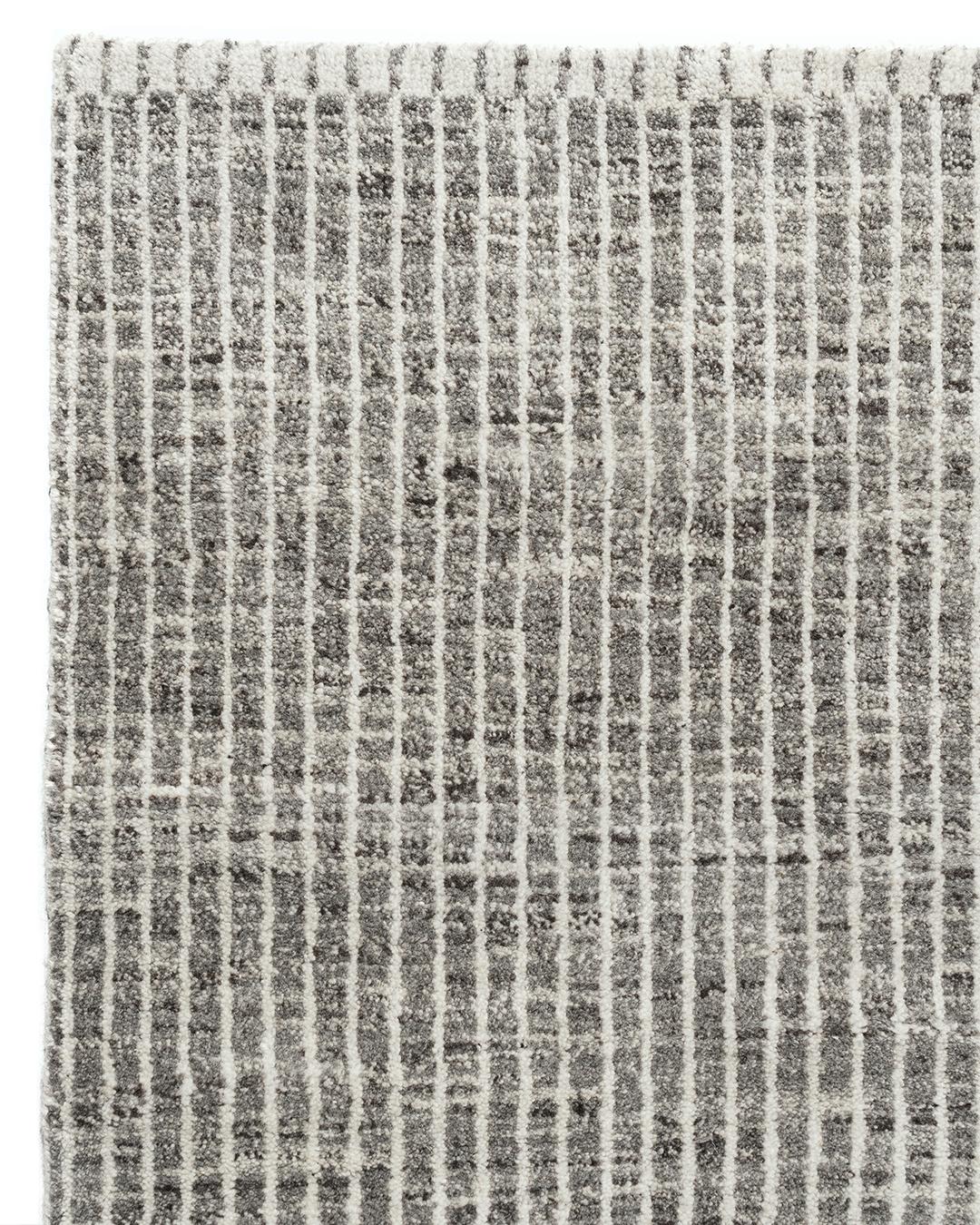 Organic Checker Contemporary Gray Area Rug  9' x 11'10 For Sale 4