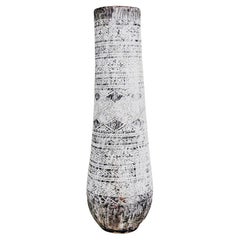 Organic Coastal Carved Palm Tree Trunk Pedestal Planter