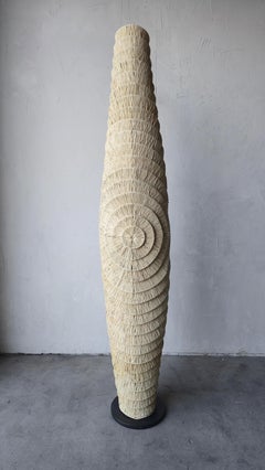 Organic Coastal Sculptural Woven Floor Lamp