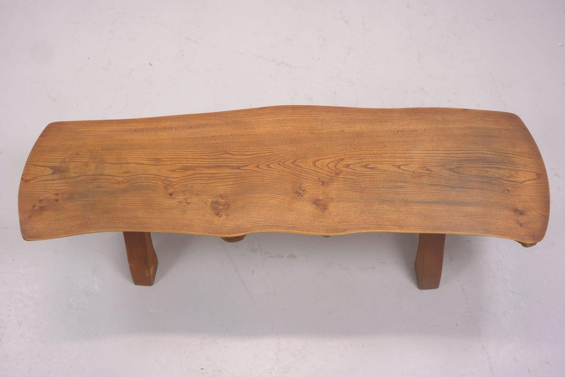 Organic Modern Organic coffee table / bench in solid elm, by C-A Beijbom, Scandinavian Modern. For Sale