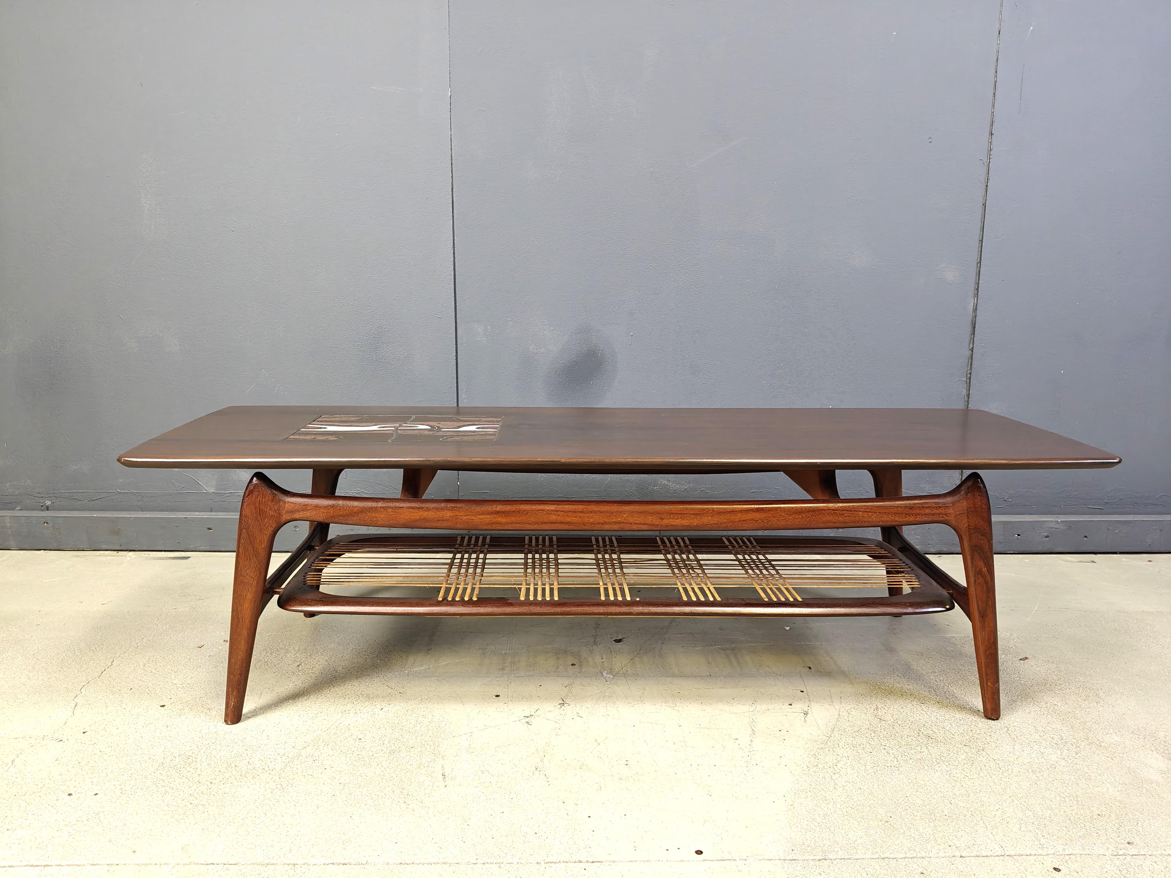 Table basse organique par Louis Van Teeffelen pour WEBE - Pays-Bas - années 1950 4