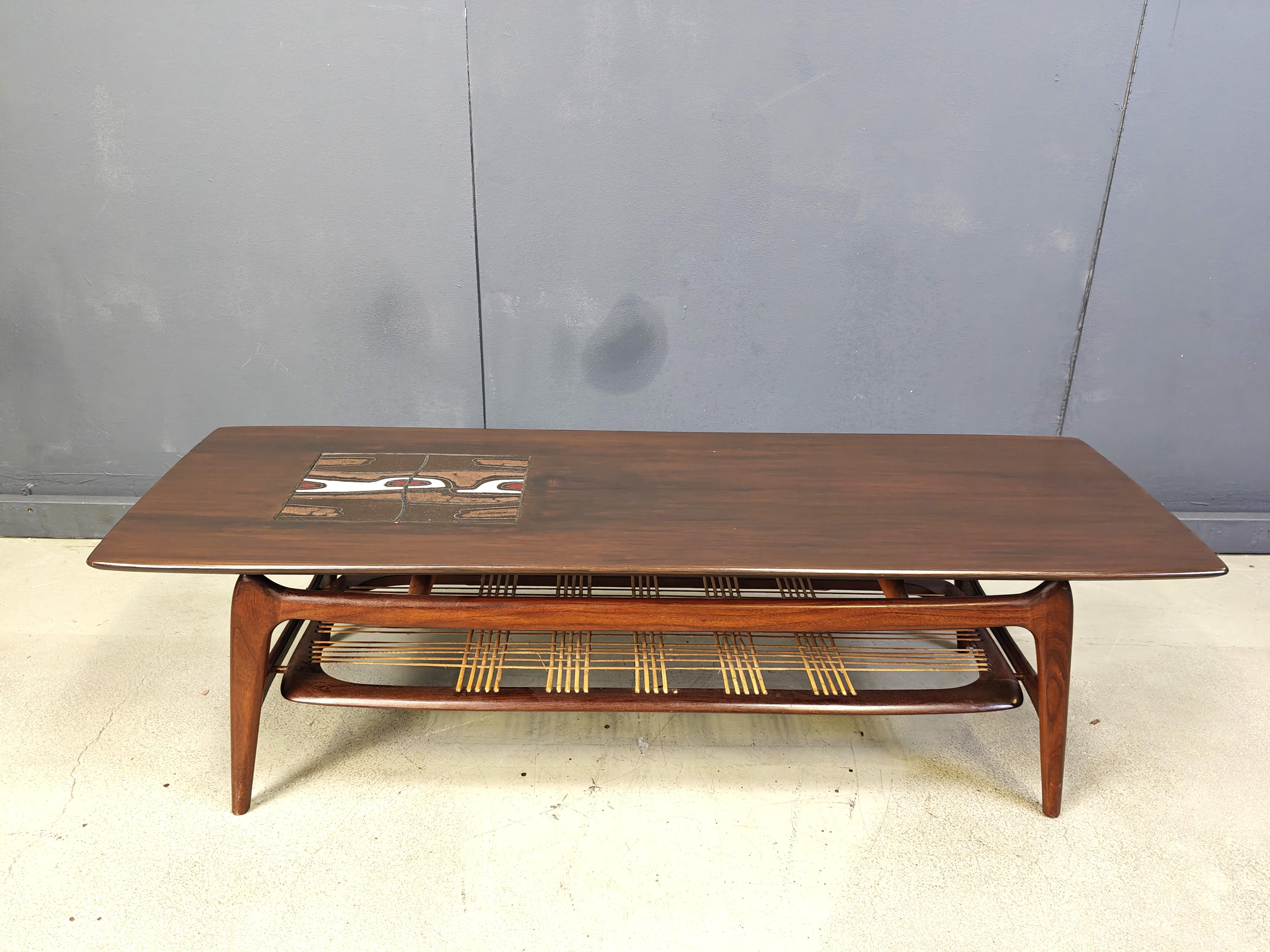 Table basse organique par Louis Van Teeffelen pour WEBE - Pays-Bas - années 1950 5