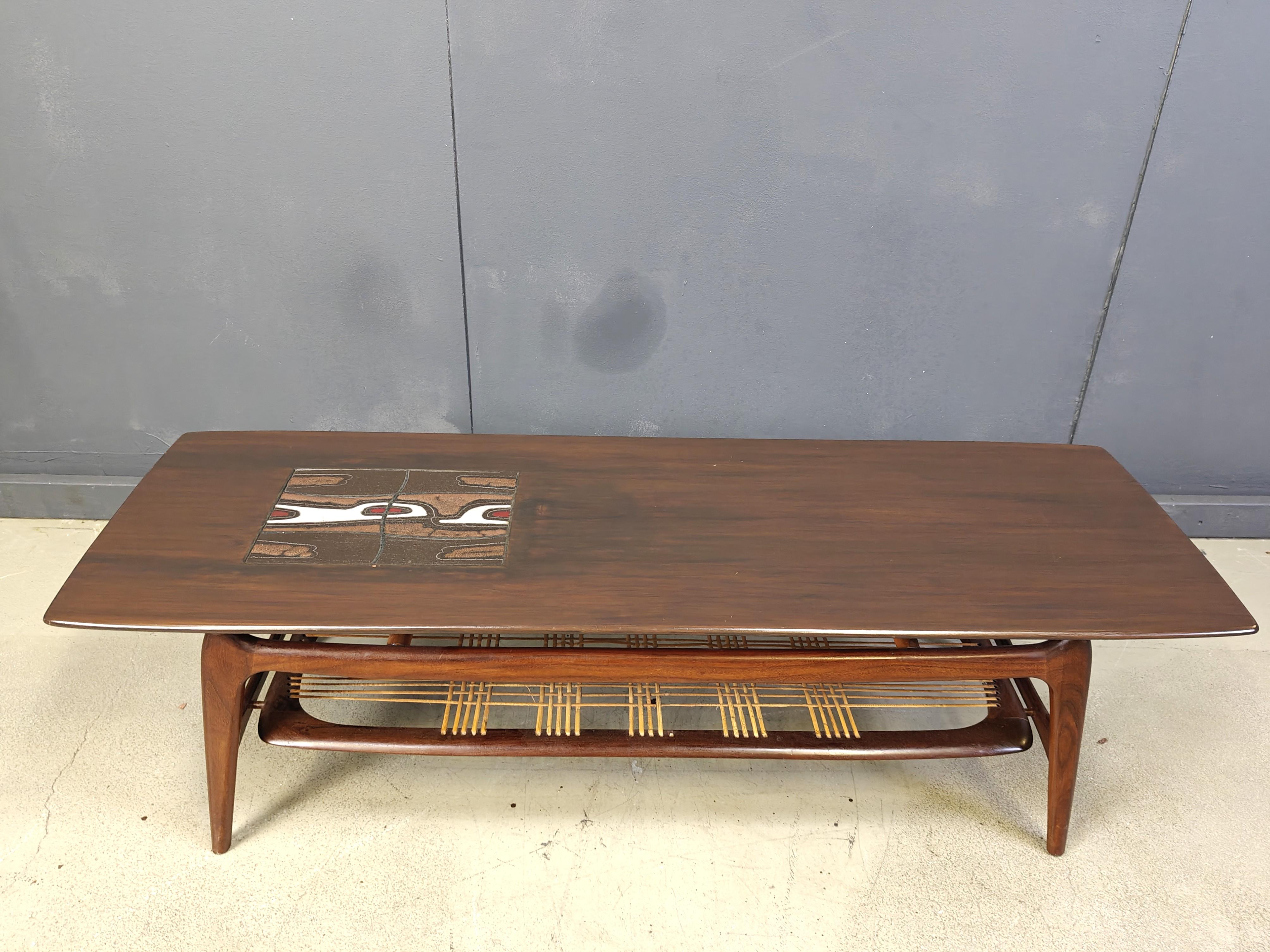 Table basse organique par Louis Van Teeffelen pour WEBE - Pays-Bas - années 1950 6