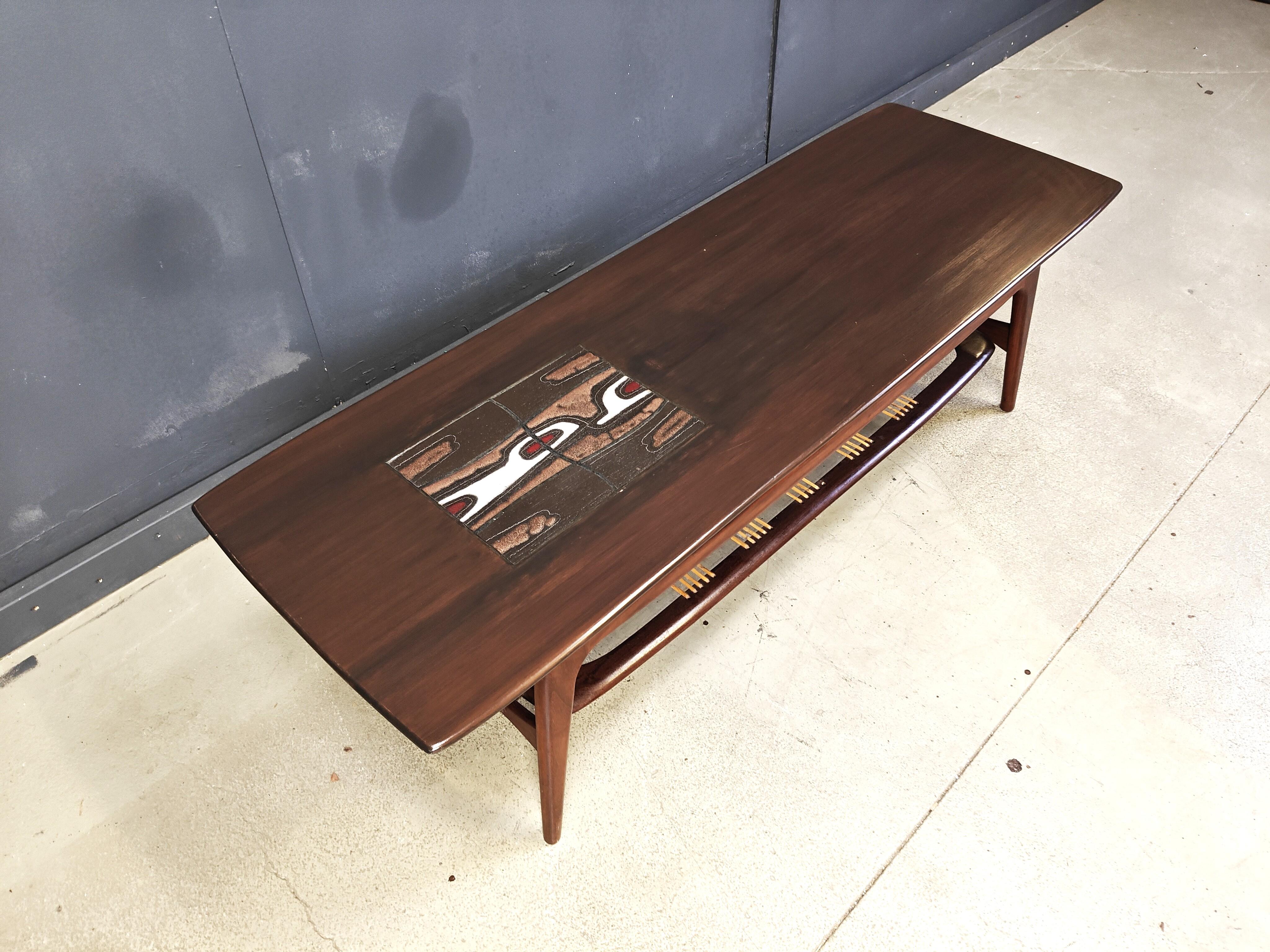 Céramique Table basse organique par Louis Van Teeffelen pour WEBE - Pays-Bas - années 1950