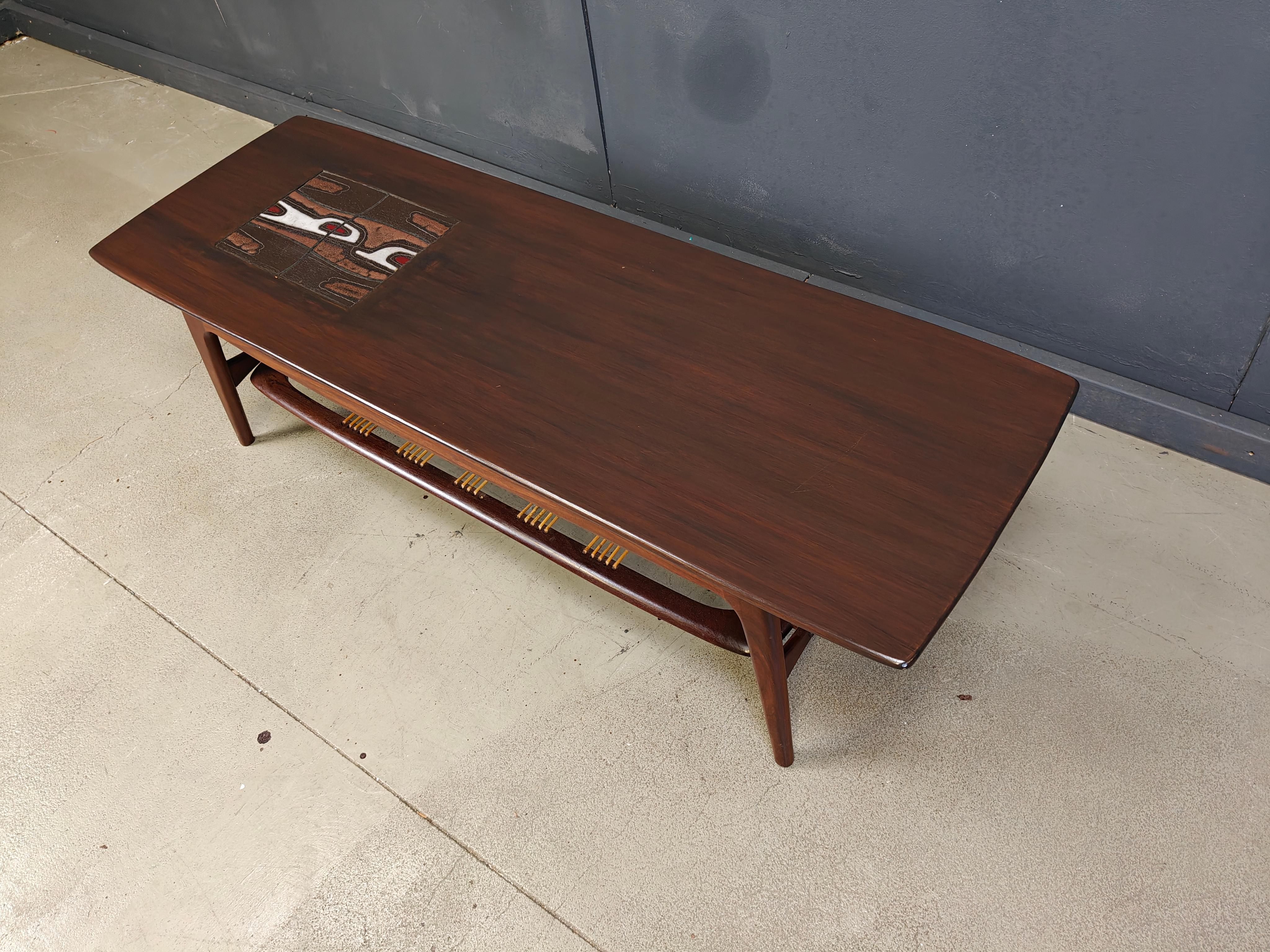 Table basse organique par Louis Van Teeffelen pour WEBE - Pays-Bas - années 1950 1