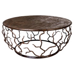Organic Coffee Table “Etna” in Forest Brown Finish, Benediko