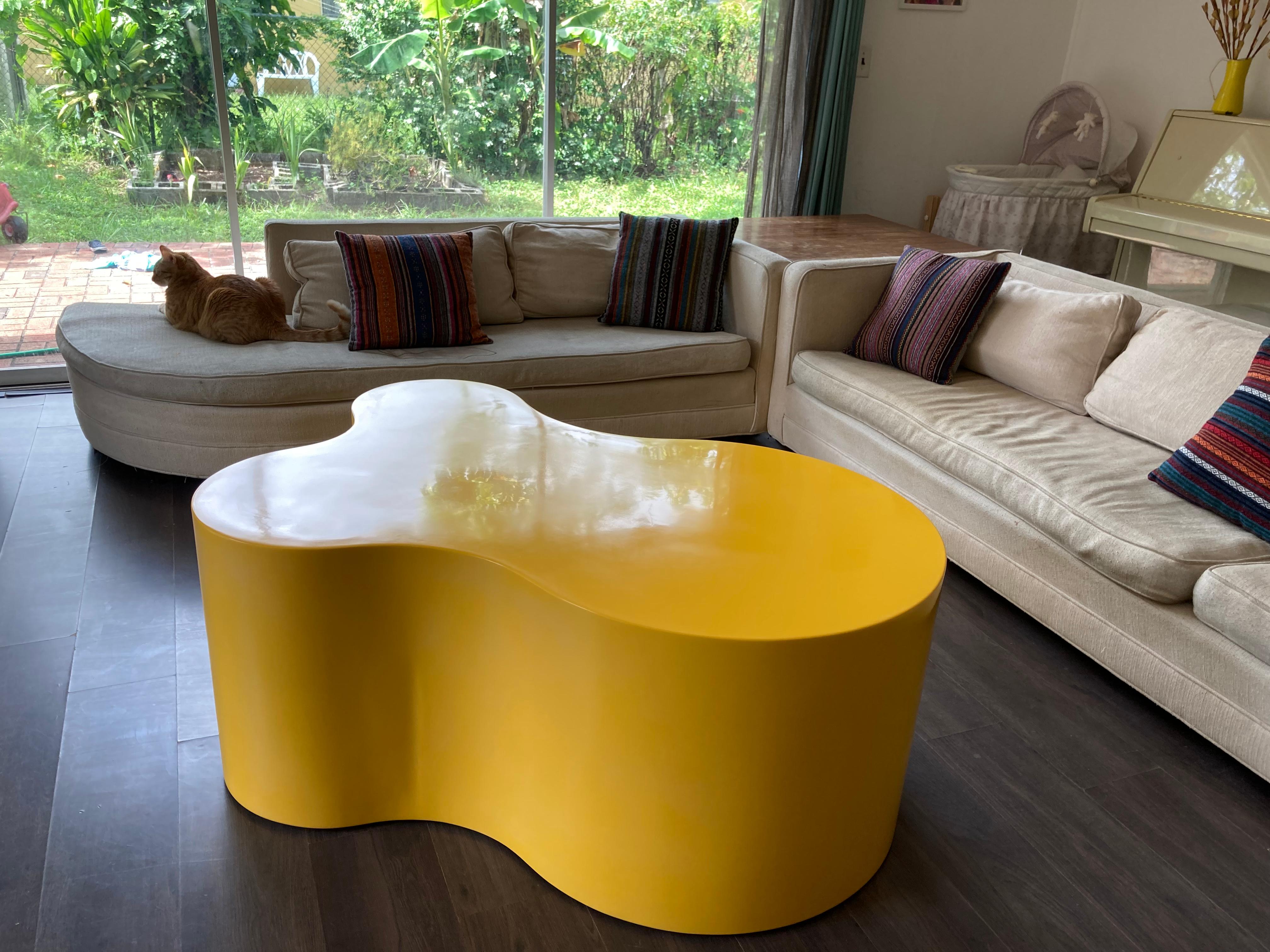 Organic Coffee Table, Yellow For Sale 8