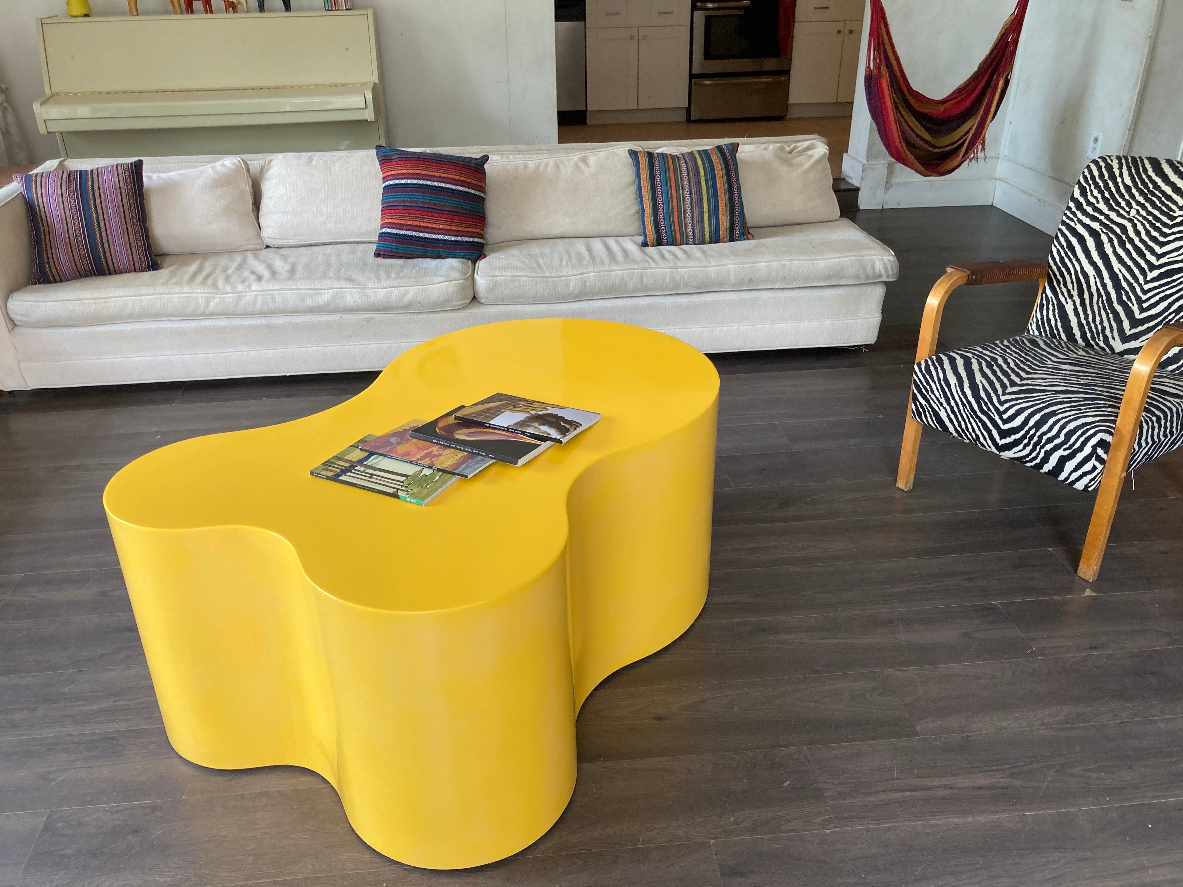 modern yellow coffee table