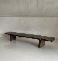 Organic Coffeetable with one slab 18th century reclaimed chestnut top