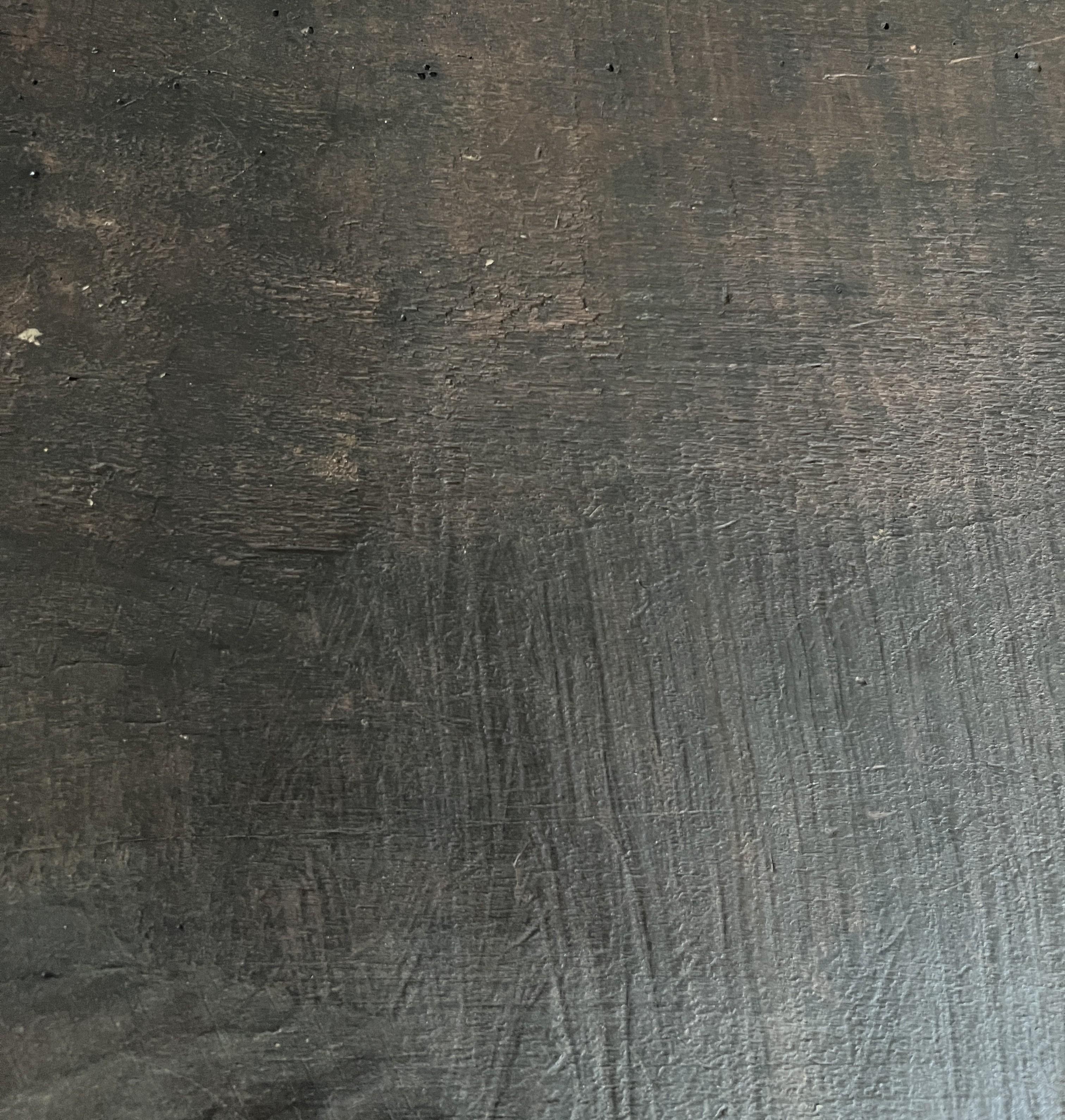 Organic Coffeetable with one slab 18th century reclaimed chestnut top 2
