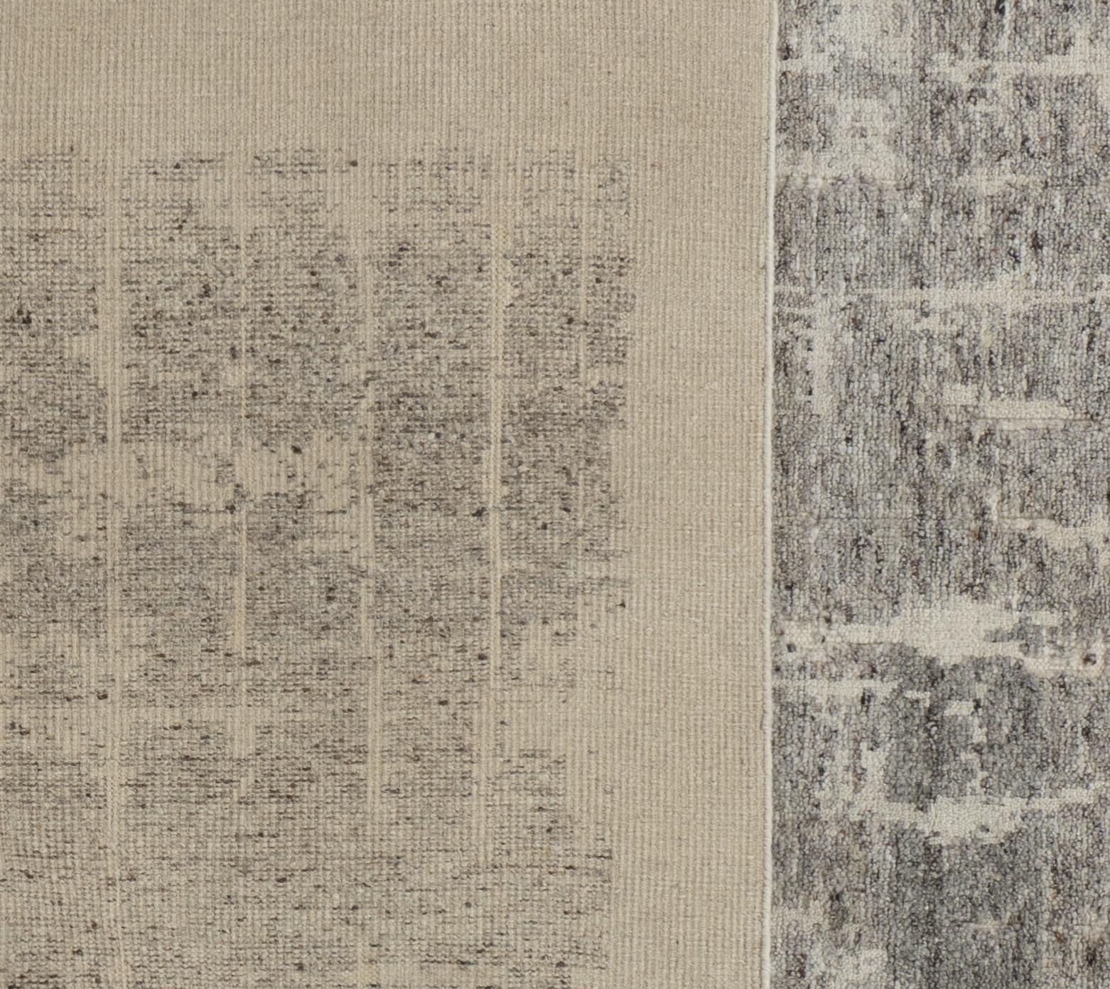 Handgewebter Wollteppich aus der organischen Kollektion Grau Beige, 7'9 x 9'9 (21. Jahrhundert und zeitgenössisch) im Angebot