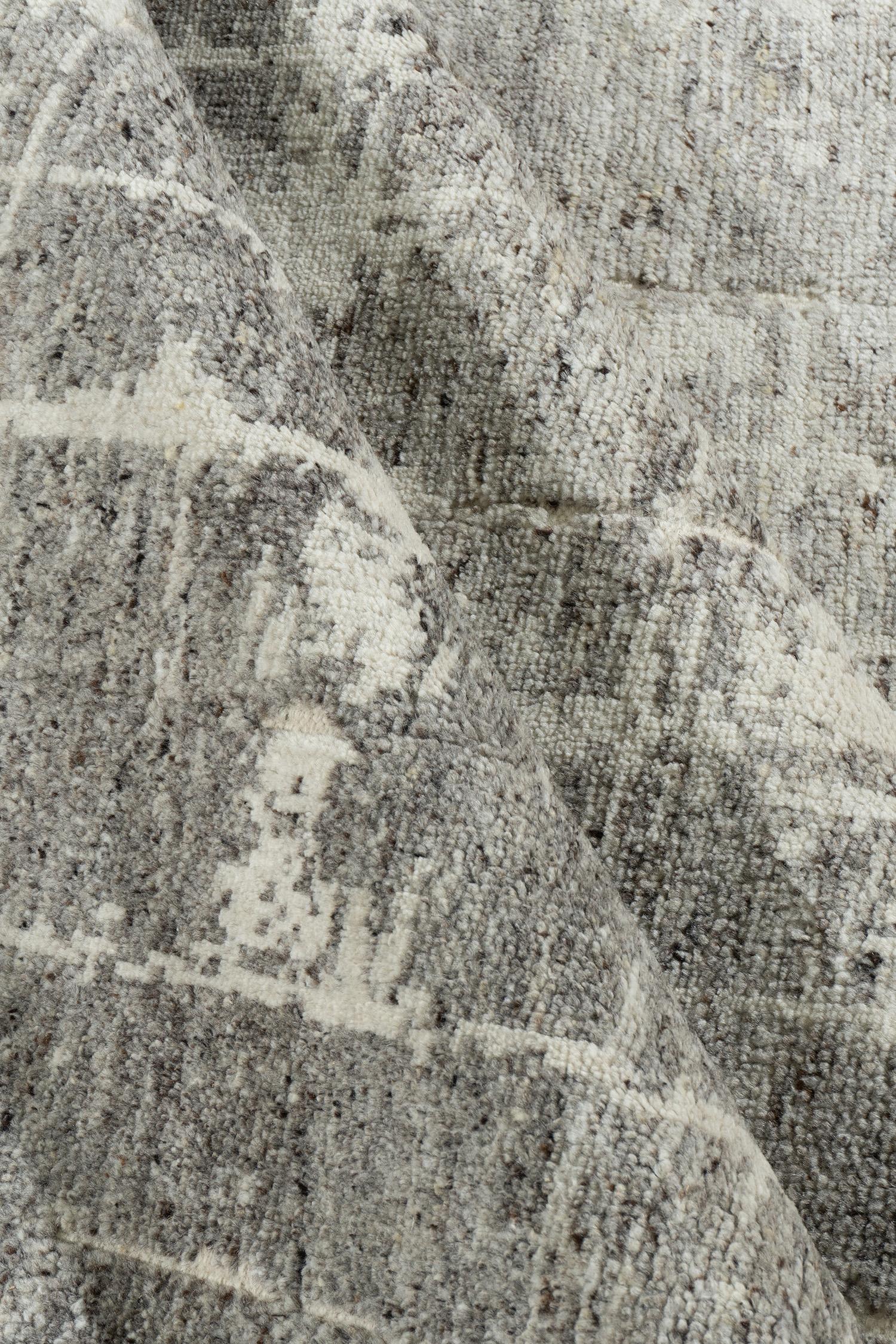 Handgewebter Wollteppich aus der organischen Kollektion Grau Beige, 7'9 x 9'9 im Angebot 1