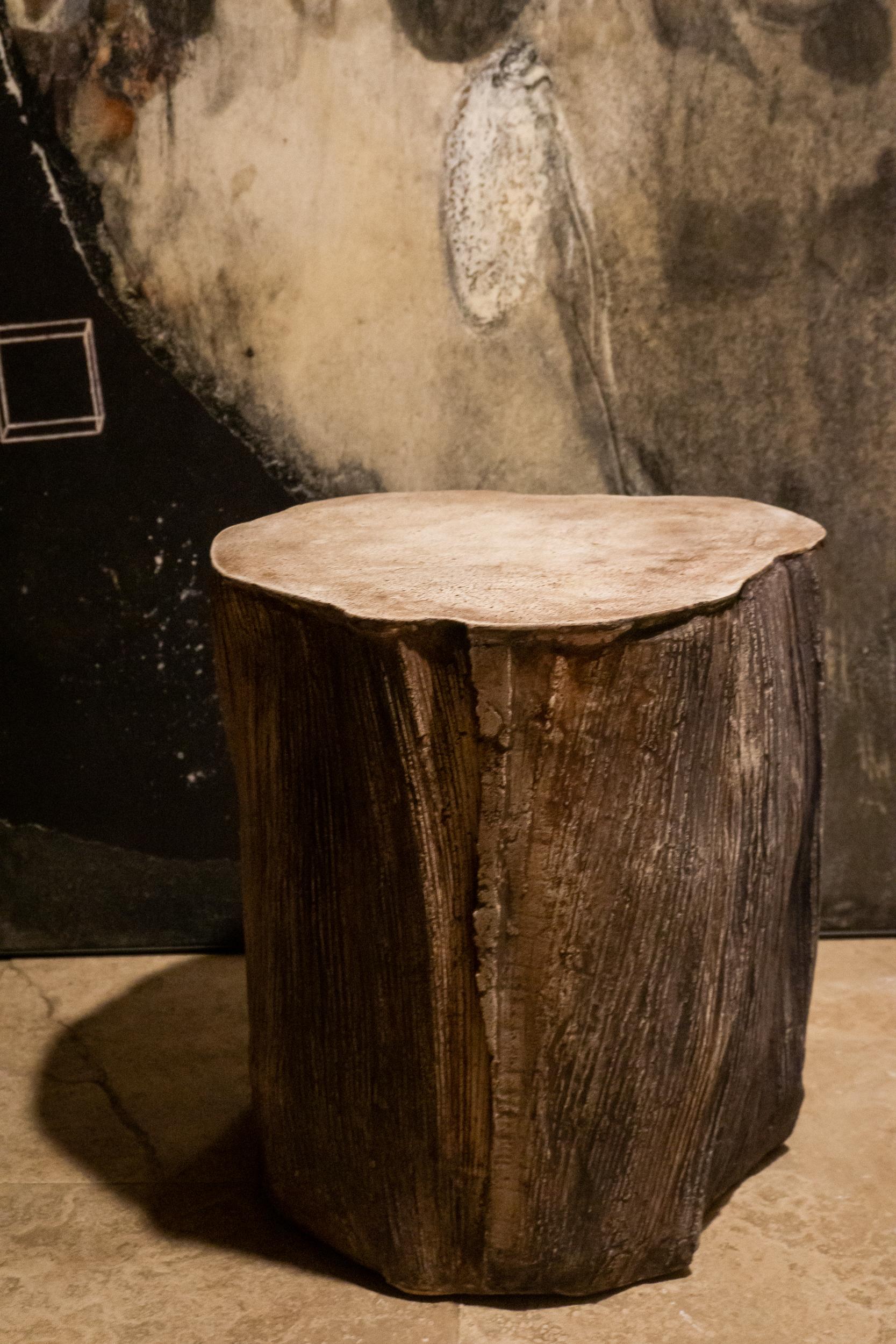 Organic Modern Concrete Palm Stump Side Table For Sale 5