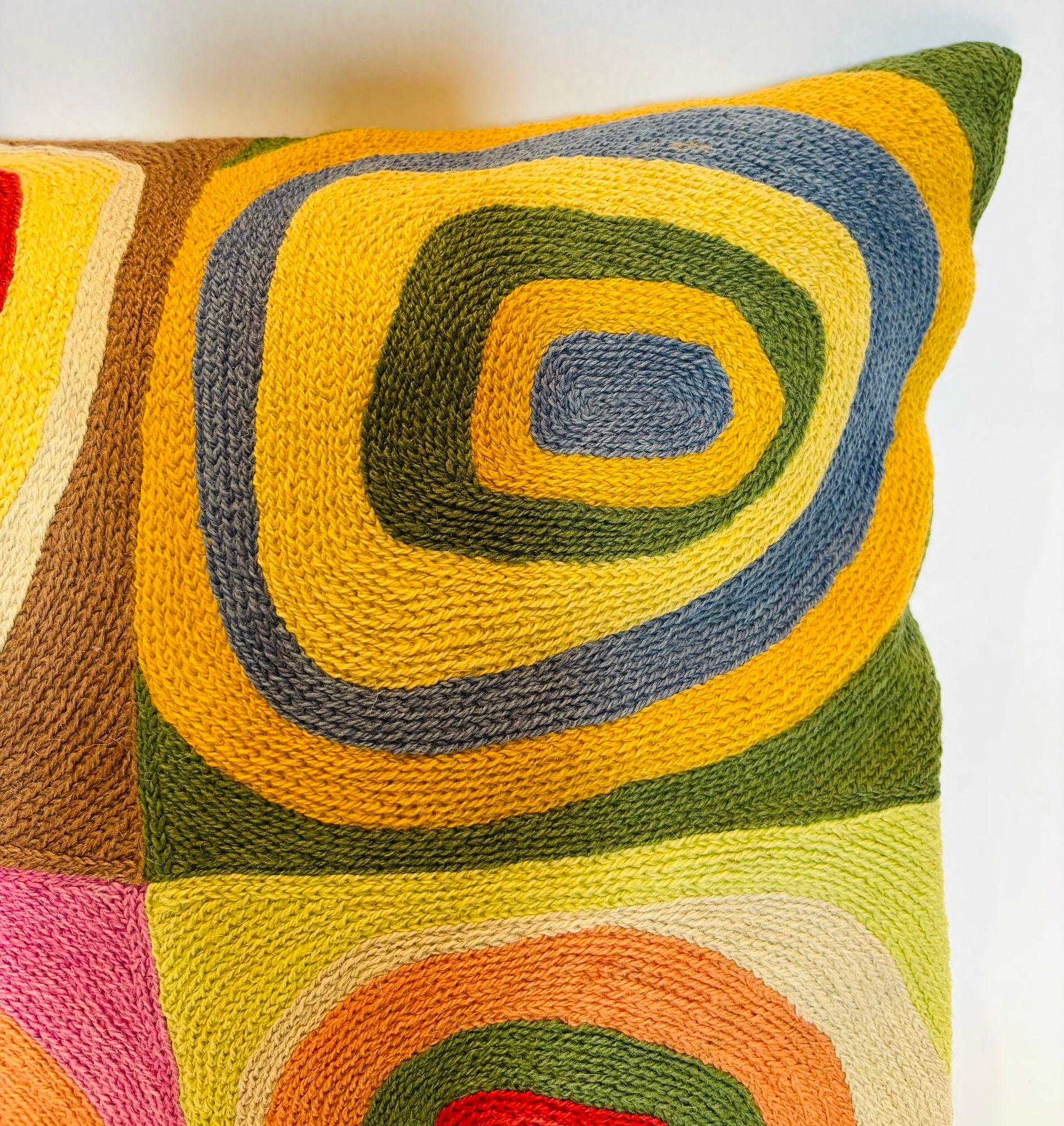 Cuscino in cotone organico astratto Kandinsky Farbstudie Quadrate in vendita 2